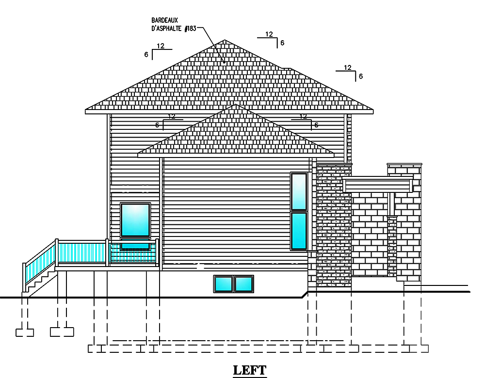 Home Plan Left Elevation of this 3-Bedroom,1525 Sq Ft Plan -158-1309