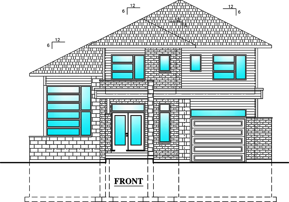 Home Plan Front Elevation of this 3-Bedroom,1525 Sq Ft Plan -158-1309