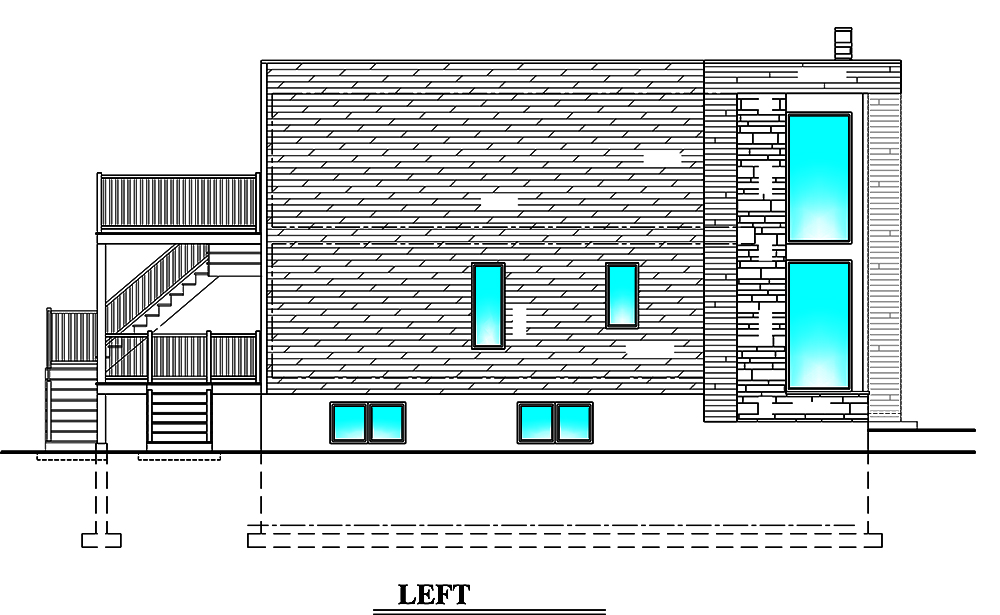 Home Plan Left Elevation of this 3-Bedroom,1932 Sq Ft Plan -158-1310