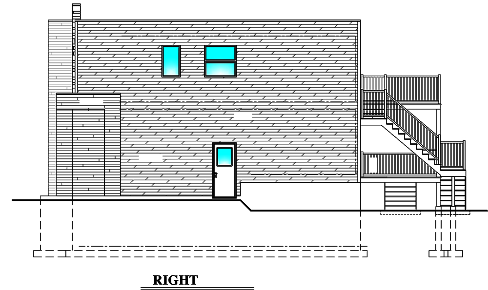 Home Plan Right Elevation of this 3-Bedroom,1932 Sq Ft Plan -158-1310