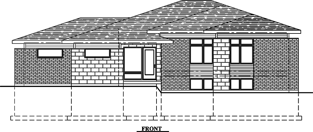 Home Plan Front Elevation of this 3-Bedroom,1284 Sq Ft Plan -158-1311