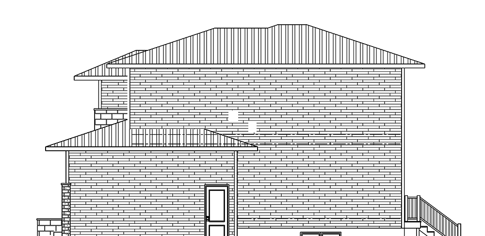 Home Plan Right Elevation of this 3-Bedroom,2181 Sq Ft Plan -158-1312