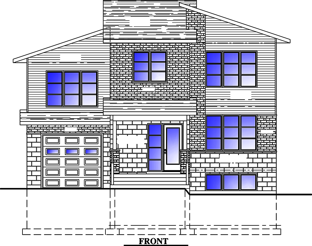 Home Plan Front Elevation of this 3-Bedroom,1636 Sq Ft Plan -158-1313