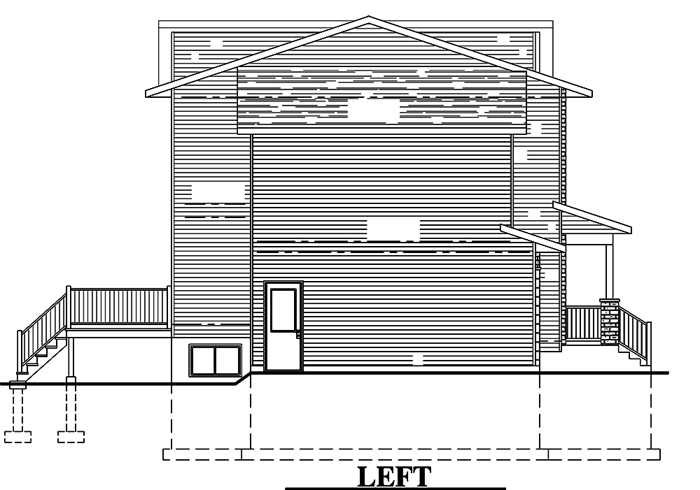 Home Plan Left Elevation of this 3-Bedroom,1636 Sq Ft Plan -158-1313