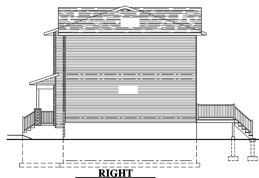 Home Plan Right Elevation of this 3-Bedroom,1636 Sq Ft Plan -158-1313