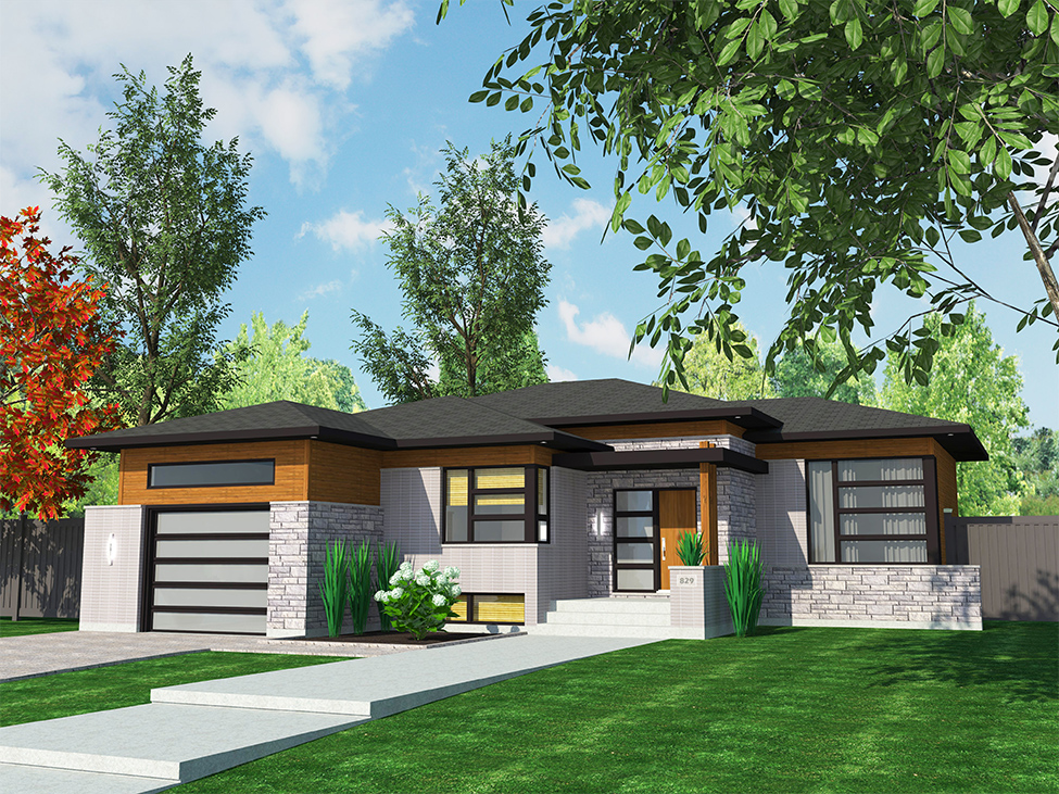 Front elevation of Bungalow home (ThePlanCollection: House Plan #158-1314)