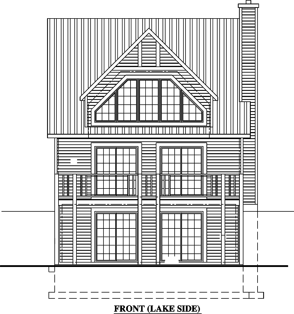 Home Plan Rear Elevation of this 5-Bedroom,1228 Sq Ft Plan -158-1317