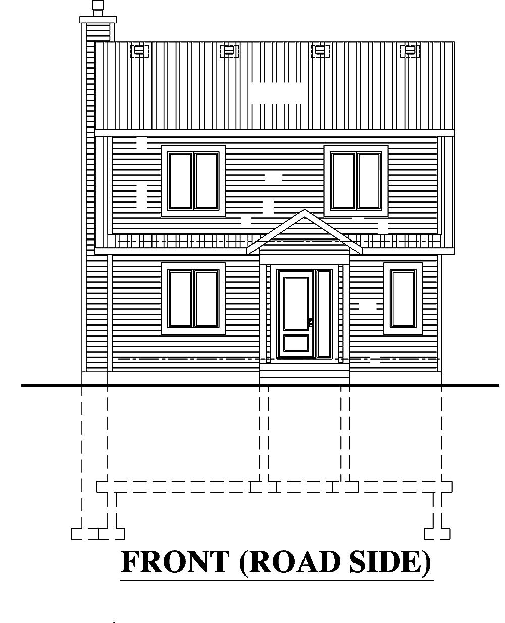 Home Plan Front Elevation of this 5-Bedroom,1228 Sq Ft Plan -158-1317