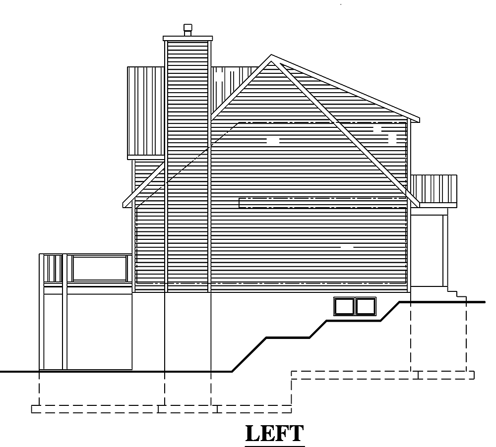 Home Plan Left Elevation of this 5-Bedroom,1228 Sq Ft Plan -158-1317