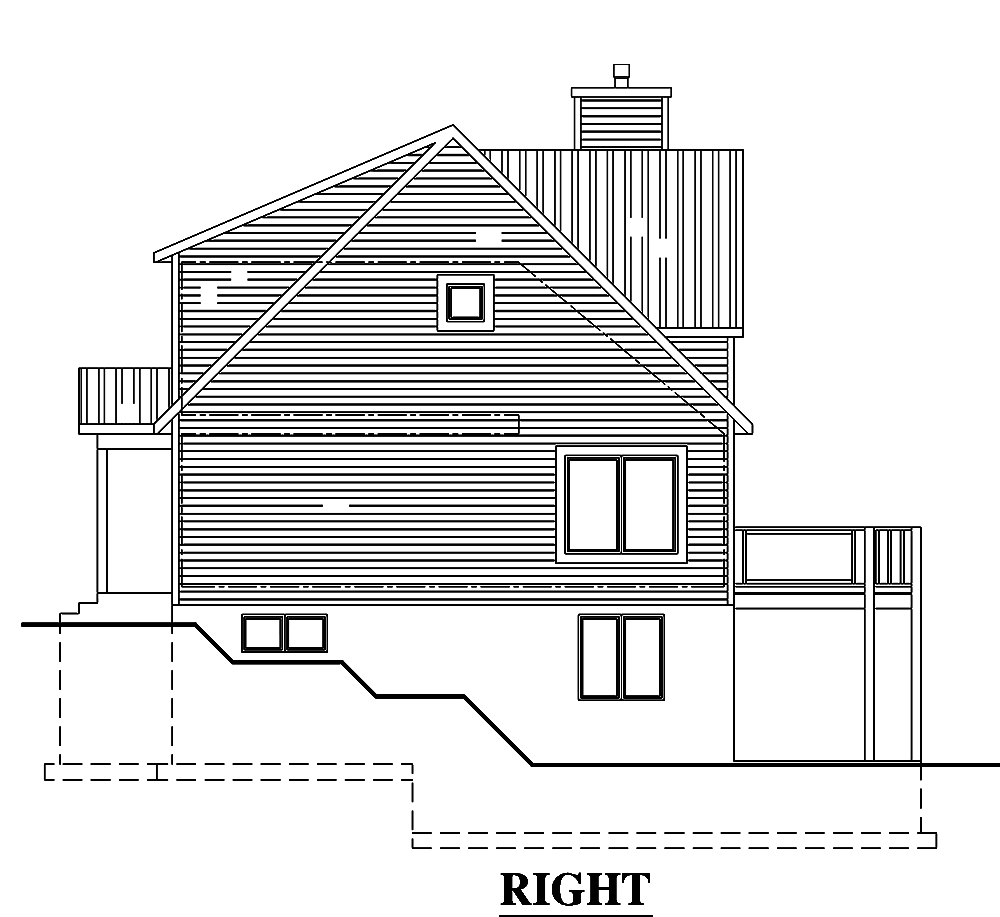 Home Plan Right Elevation of this 5-Bedroom,1228 Sq Ft Plan -158-1317