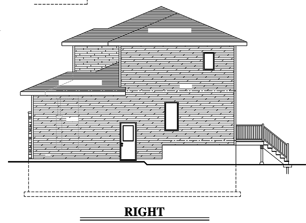 Home Plan Right Elevation of this 3-Bedroom,1580 Sq Ft Plan -158-1318