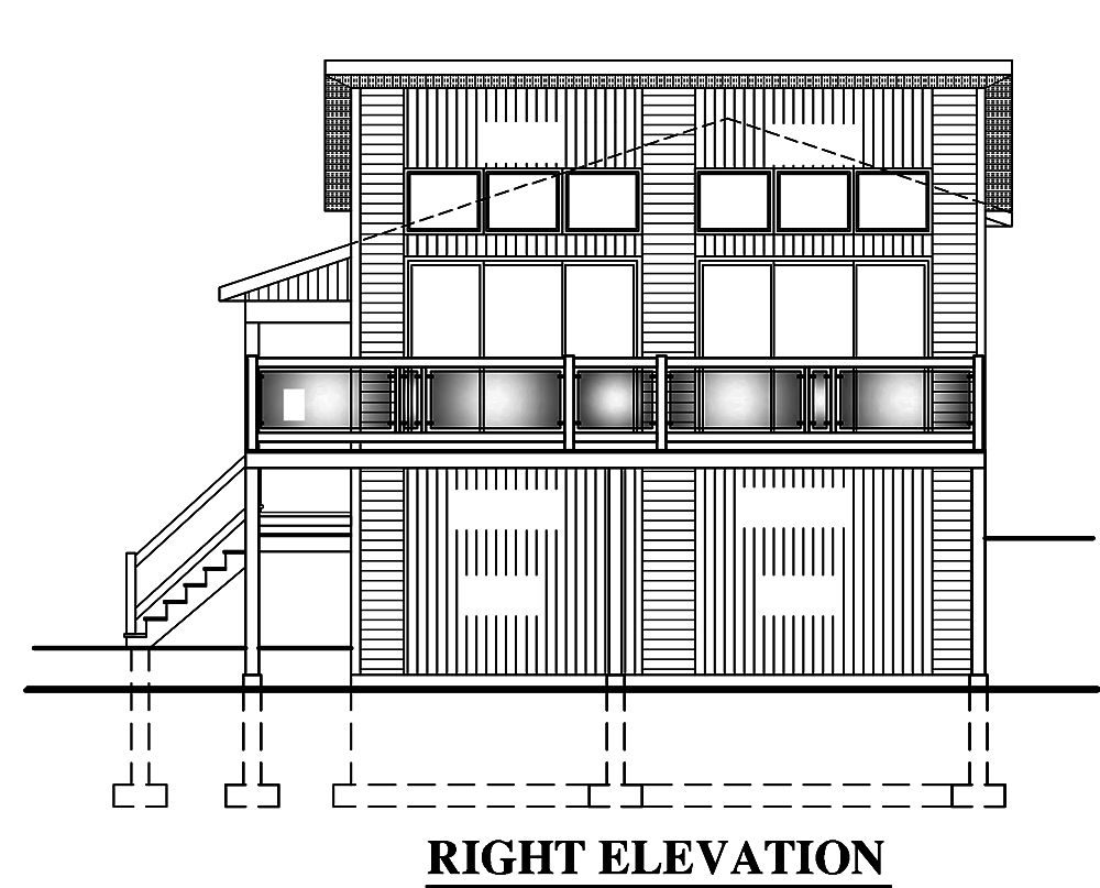 Home Plan Right Elevation of this 4-Bedroom,720 Sq Ft Plan -158-1319
