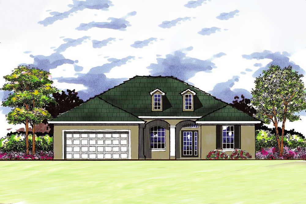 French Country home plan (ThePlanCollection: House Plan #159-1002)
