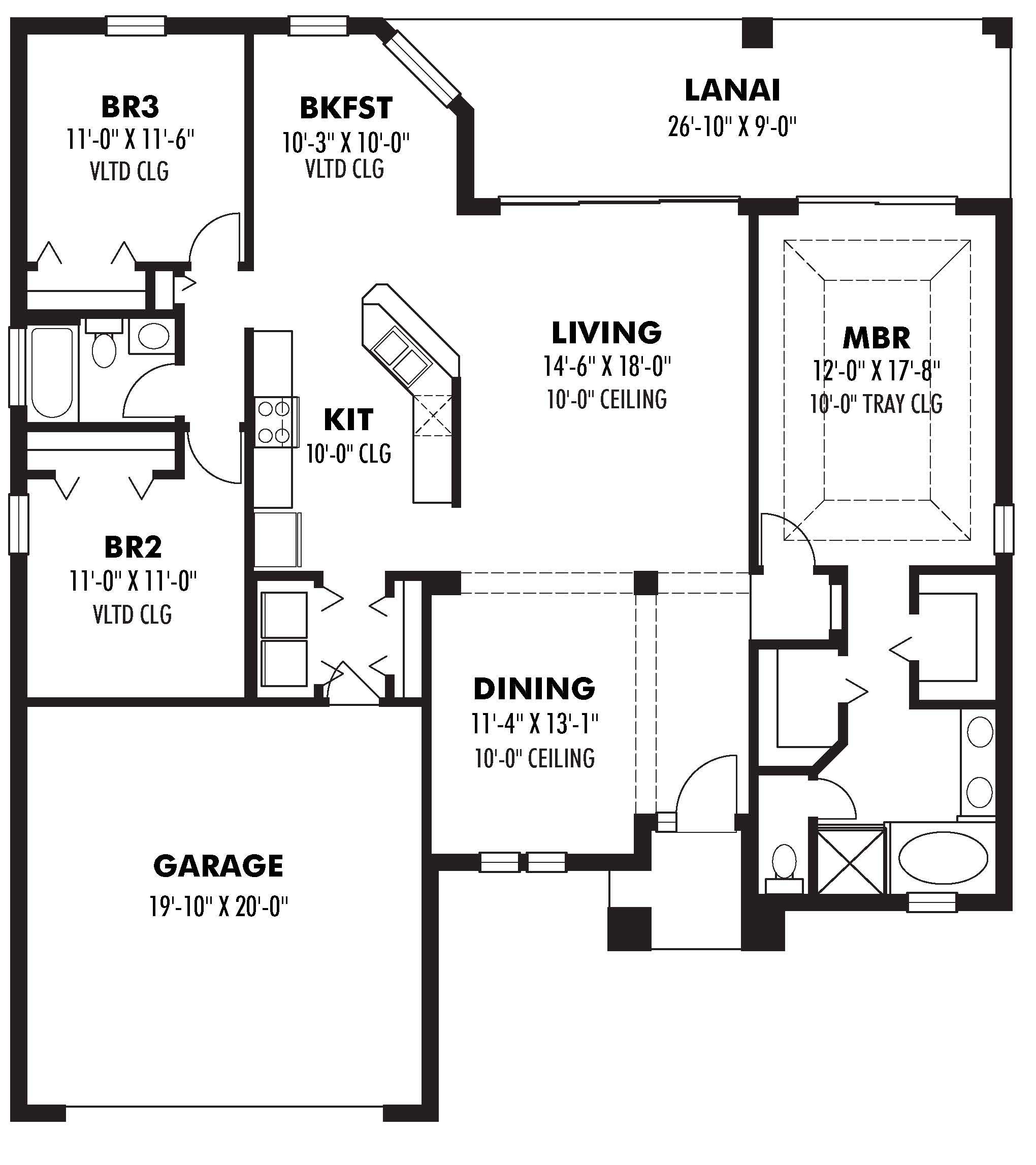 Floor Plan First Story of Mediterranean Plan #159-1004
