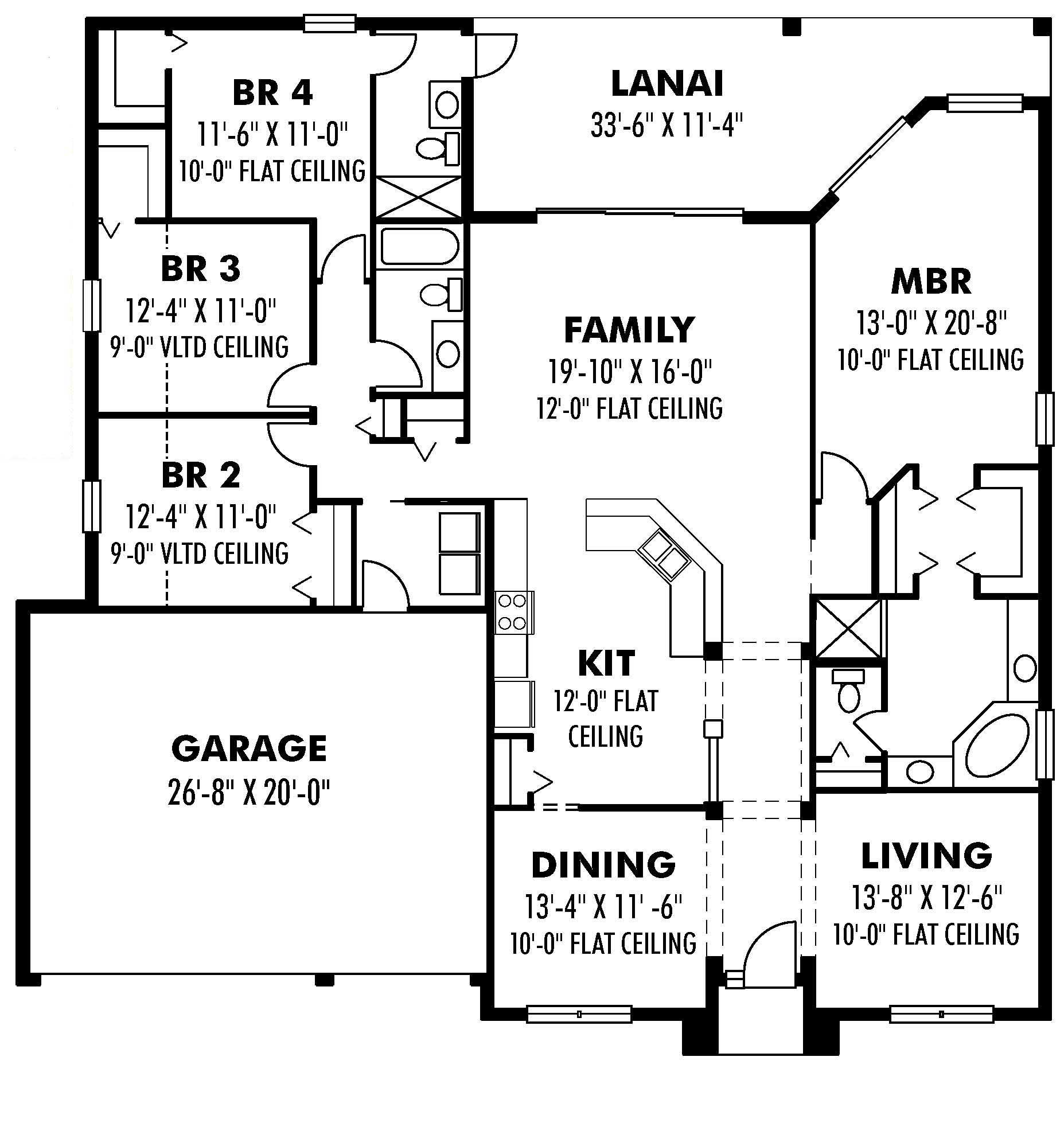 Floor Plan First Story of Mediterranean Plan #159-1006