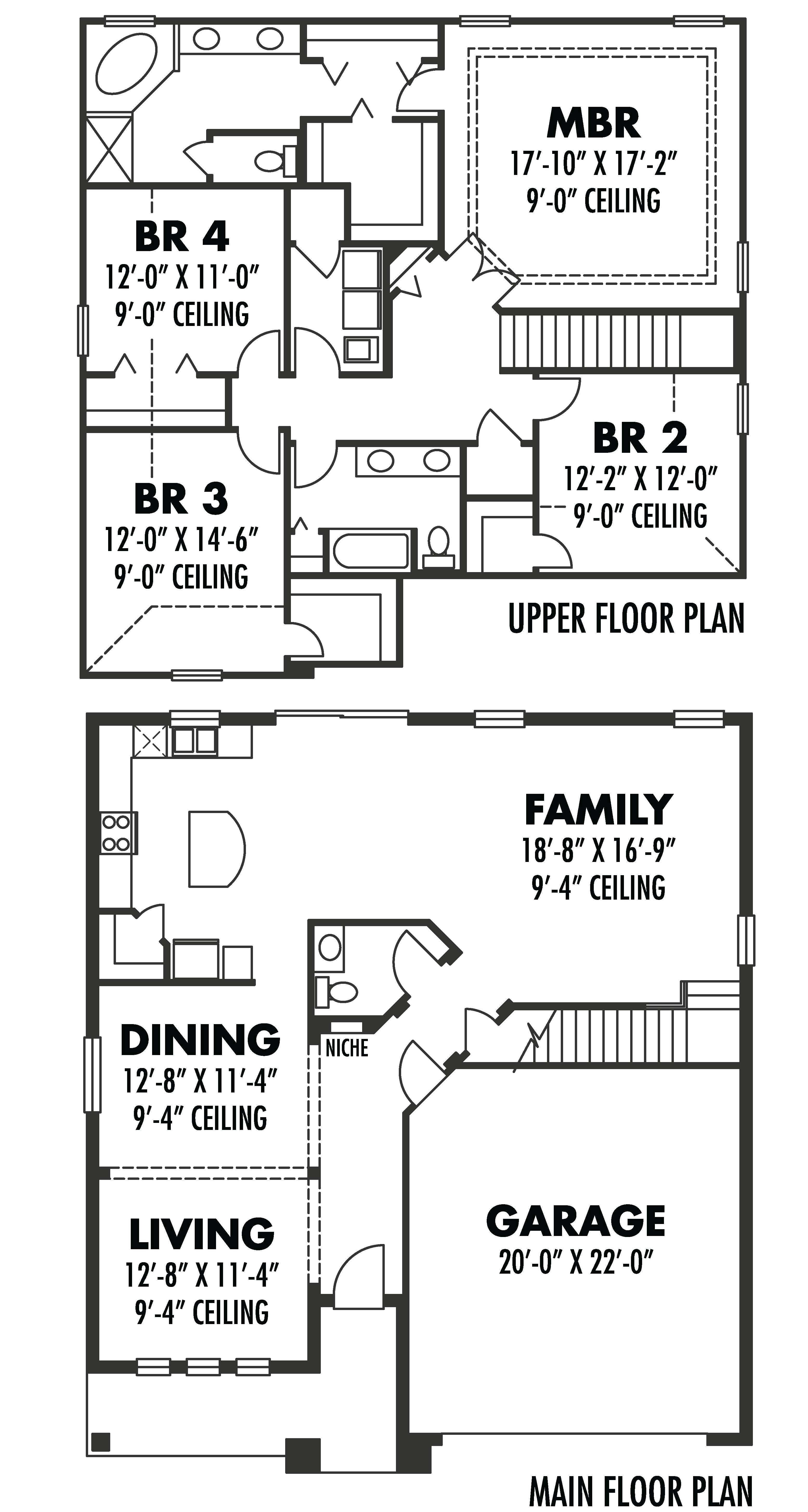 Floor Plan First Story of Mediterranean Plan #159-1013