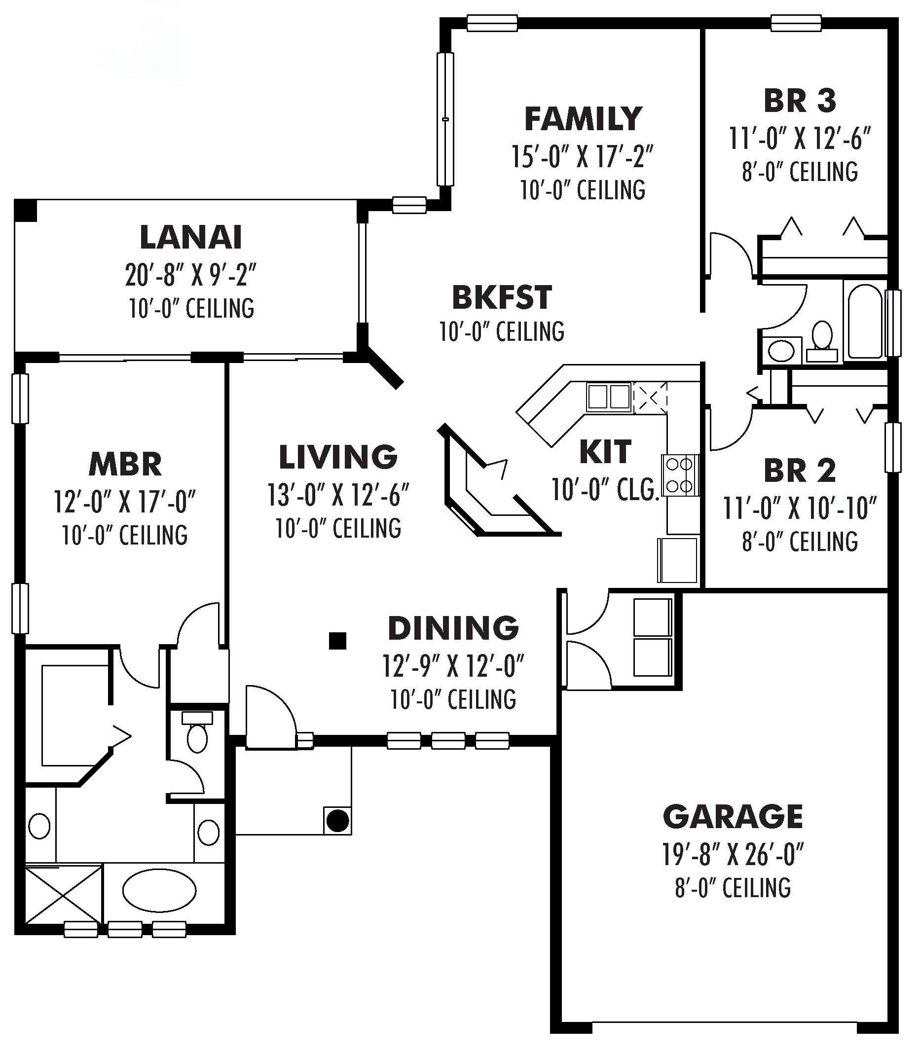 Floor Plan First Story of Mediterranean Plan #159-1014