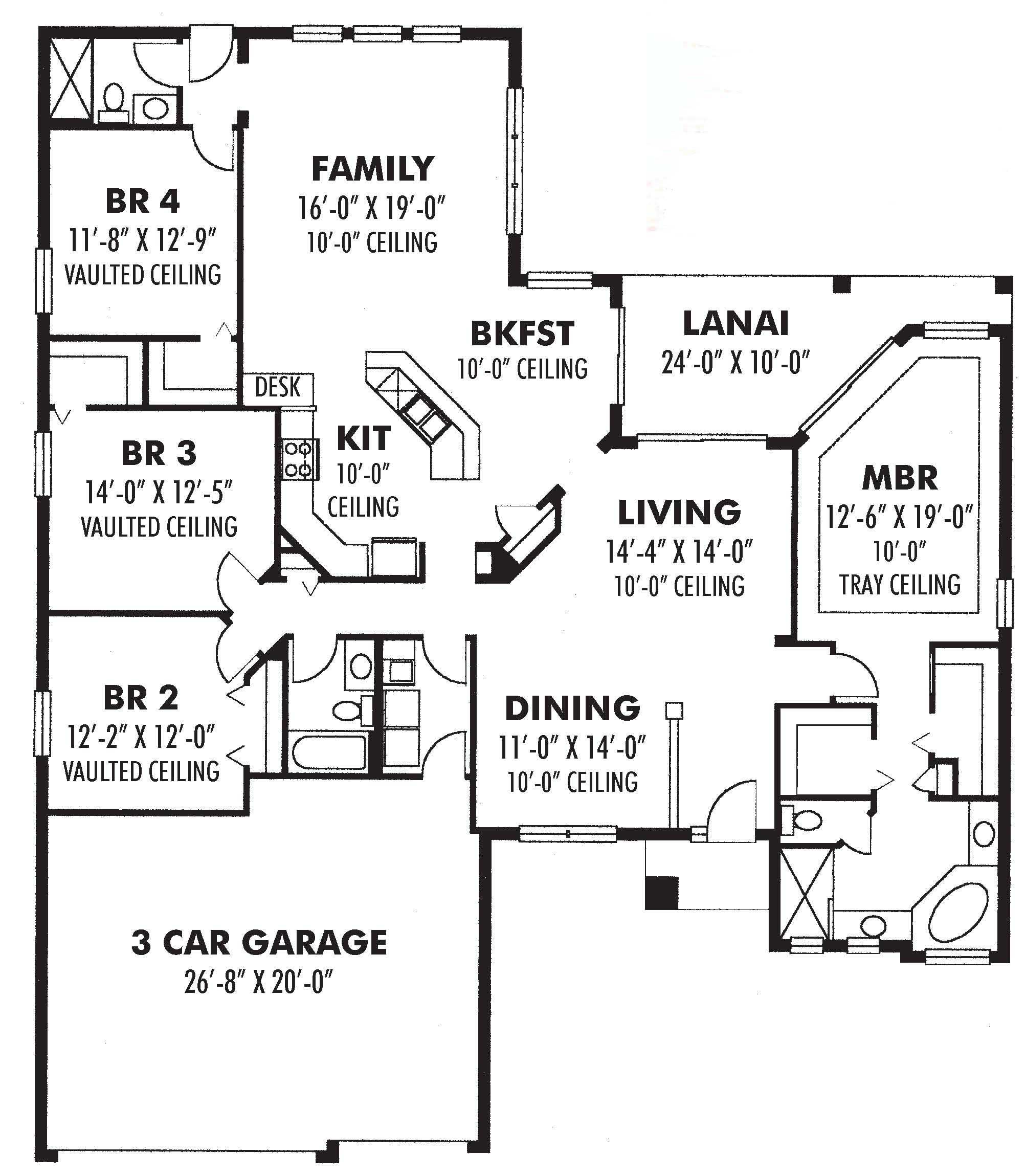 Floor Plan First Story of Mediterranean Plan #159-1017