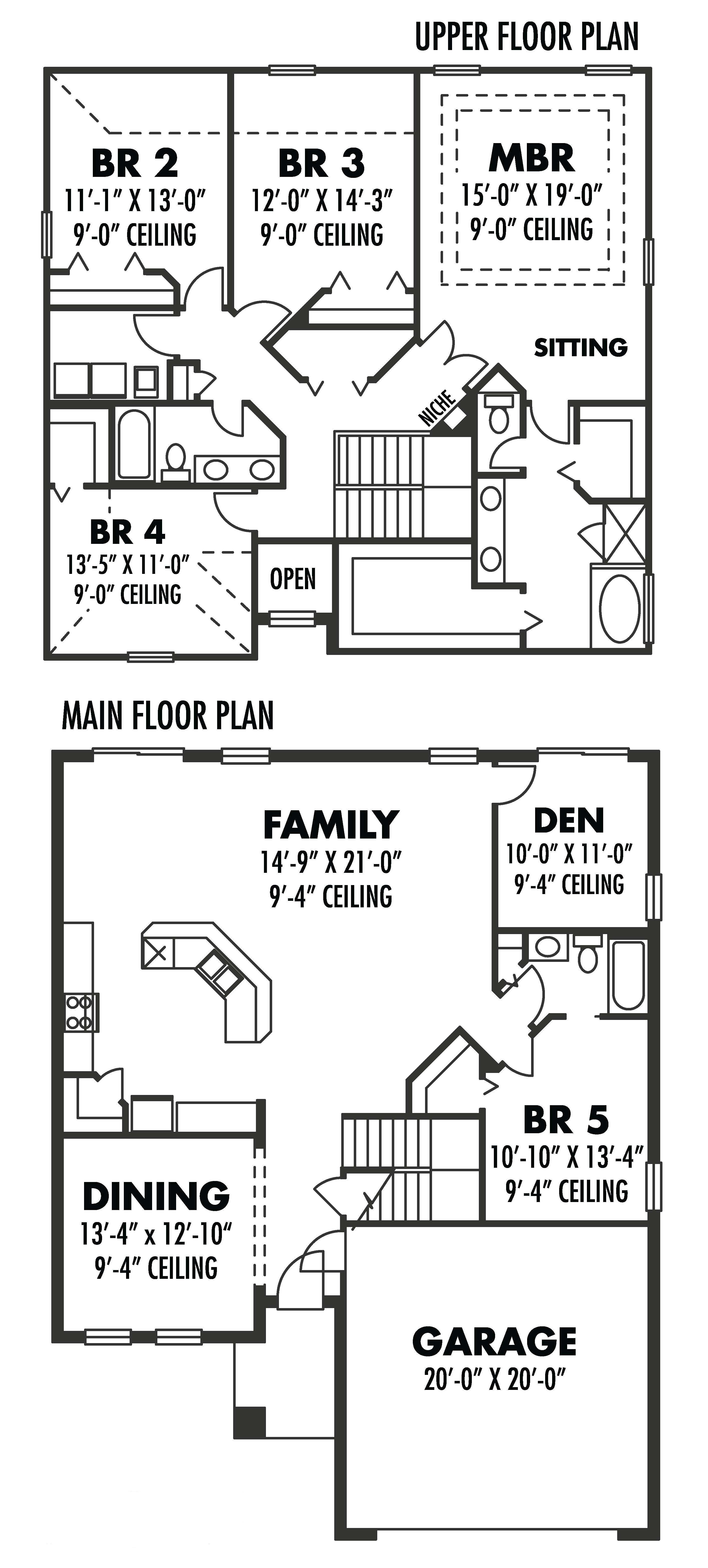 Floor Plan First Story of Mediterranean Plan #159-1019