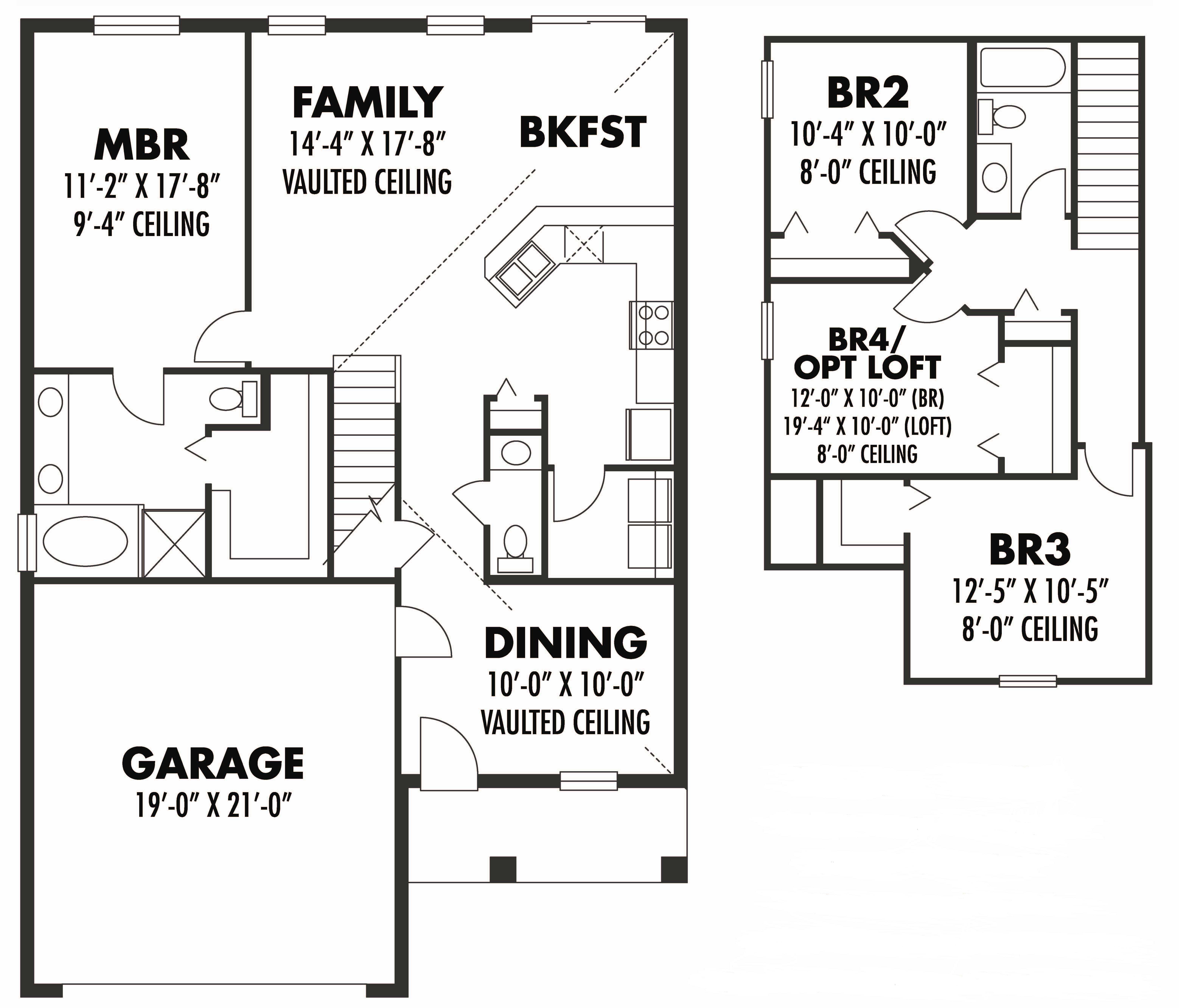 Floor Plan First Story of Craftsman Plan #159-1022
