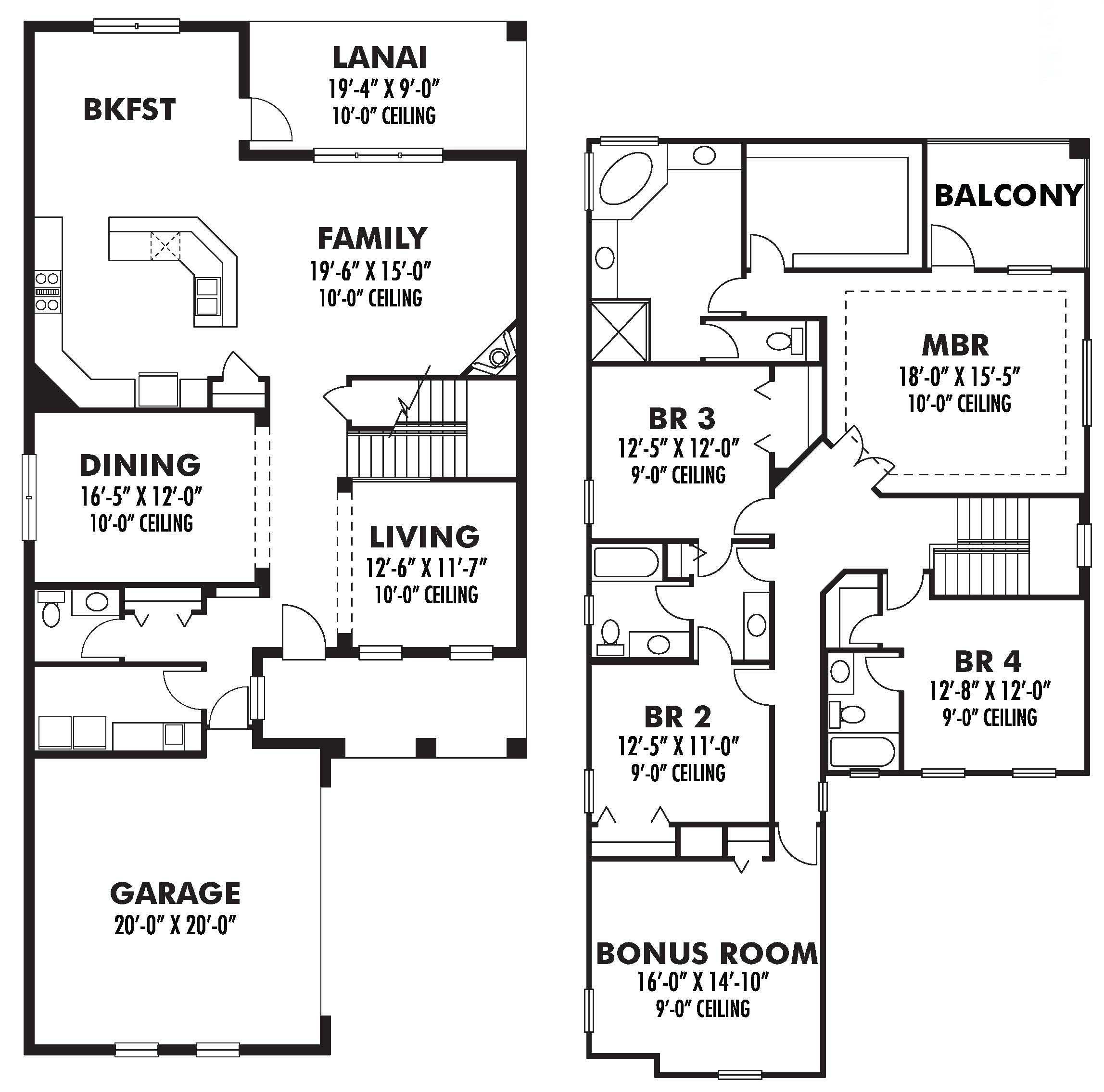 Floor Plan First Story of Mediterranean Plan #159-1024