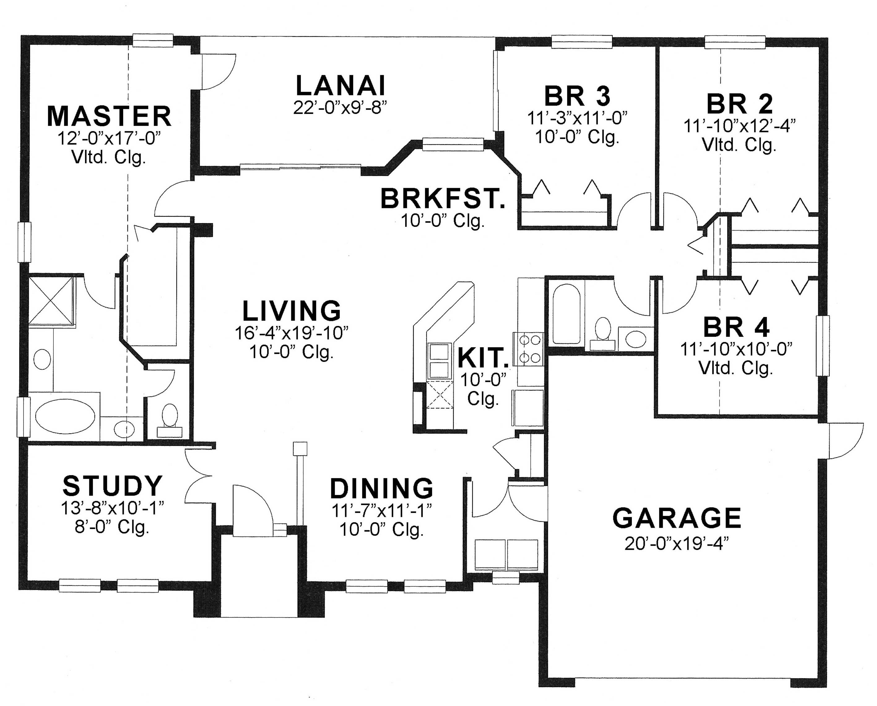 Floor Plan First Story of European Plan #159-1031