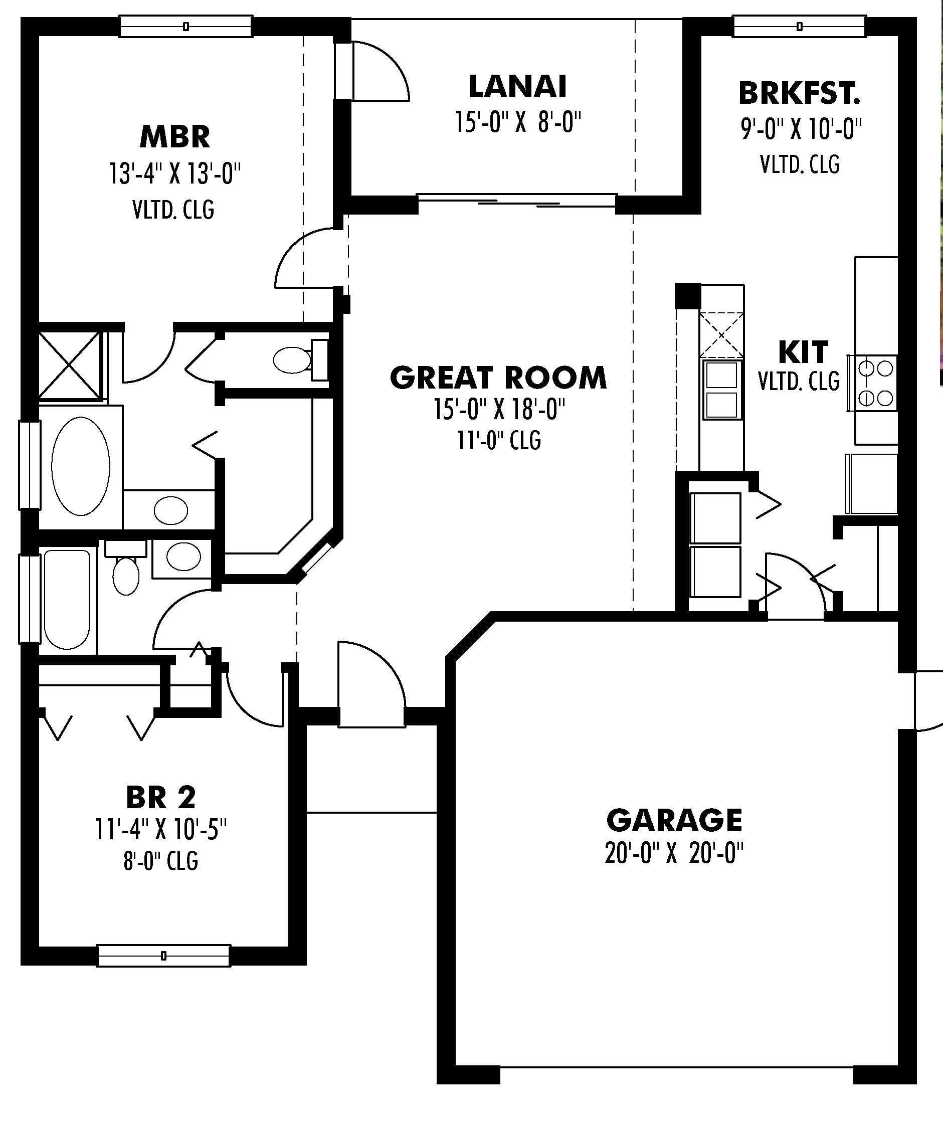 Floor Plan First Story of Mediterranean Plan #159-1035