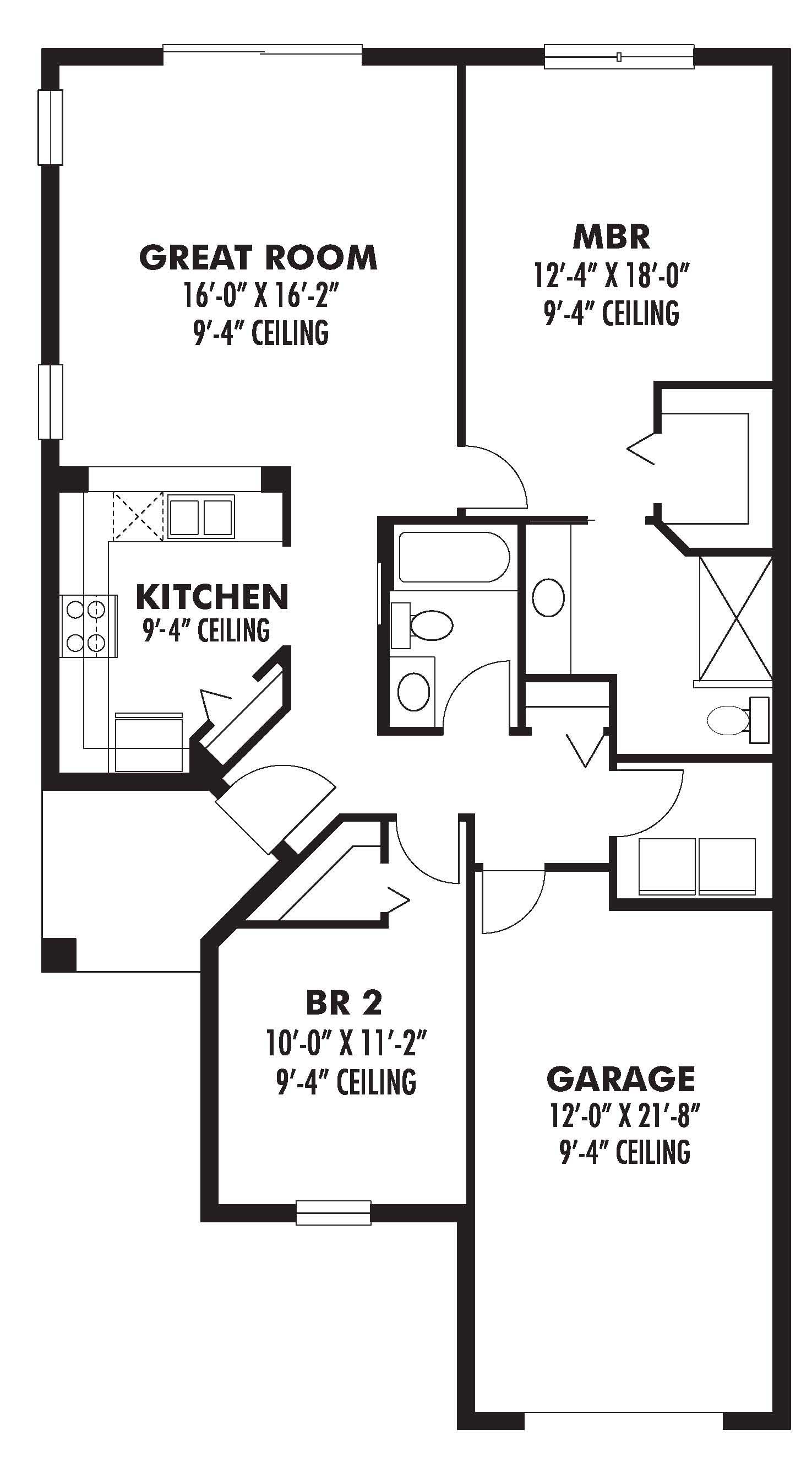 Floor Plan First Story of Mediterranean Plan #159-1037
