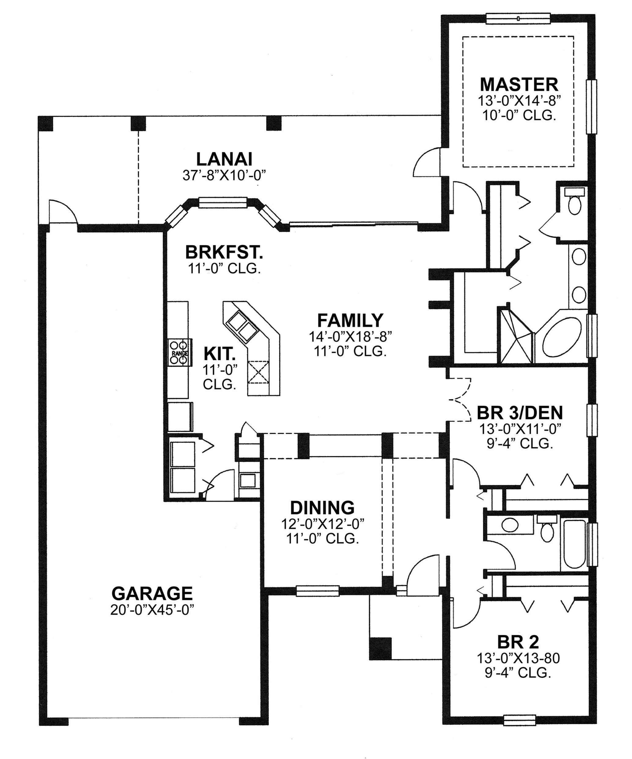 Floor Plan First Story of Mediterranean Plan #159-1038