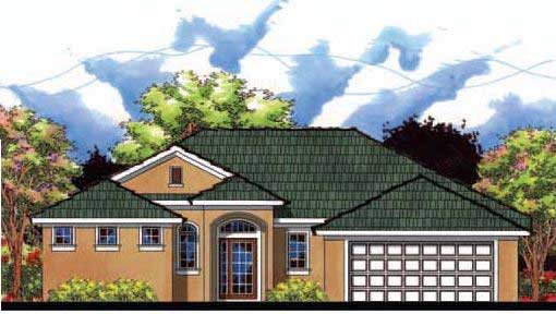 This is the front elevation for these European Home Plans.