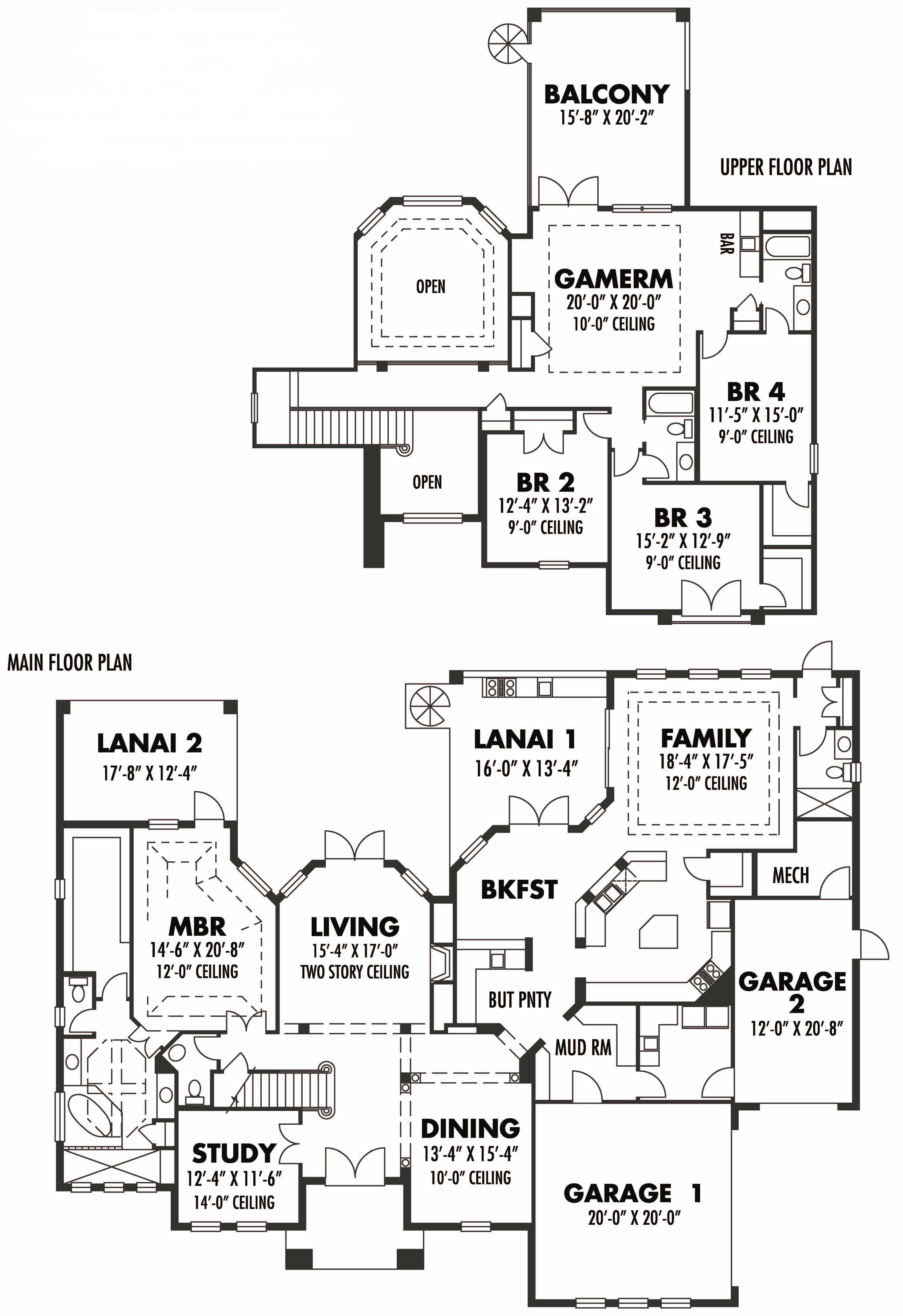 Floor Plan First Story of European Plan #159-1057