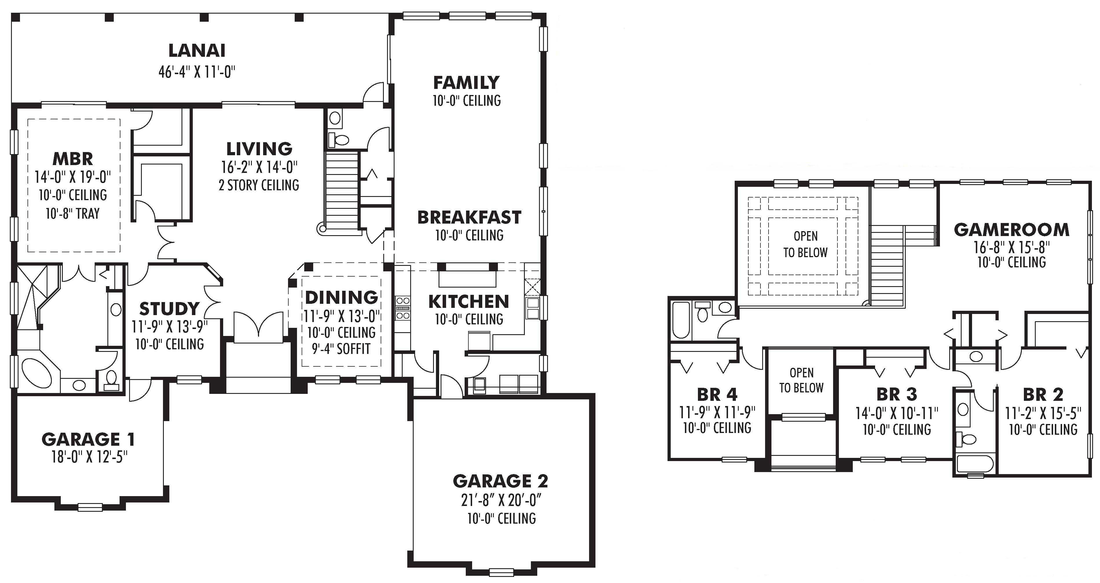 Floor Plan First Story of Mediterranean Plan #159-1059