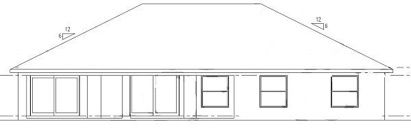 Home Plan Rear Elevation of this 3-Bedroom,1700 Sq Ft Plan -159-1063