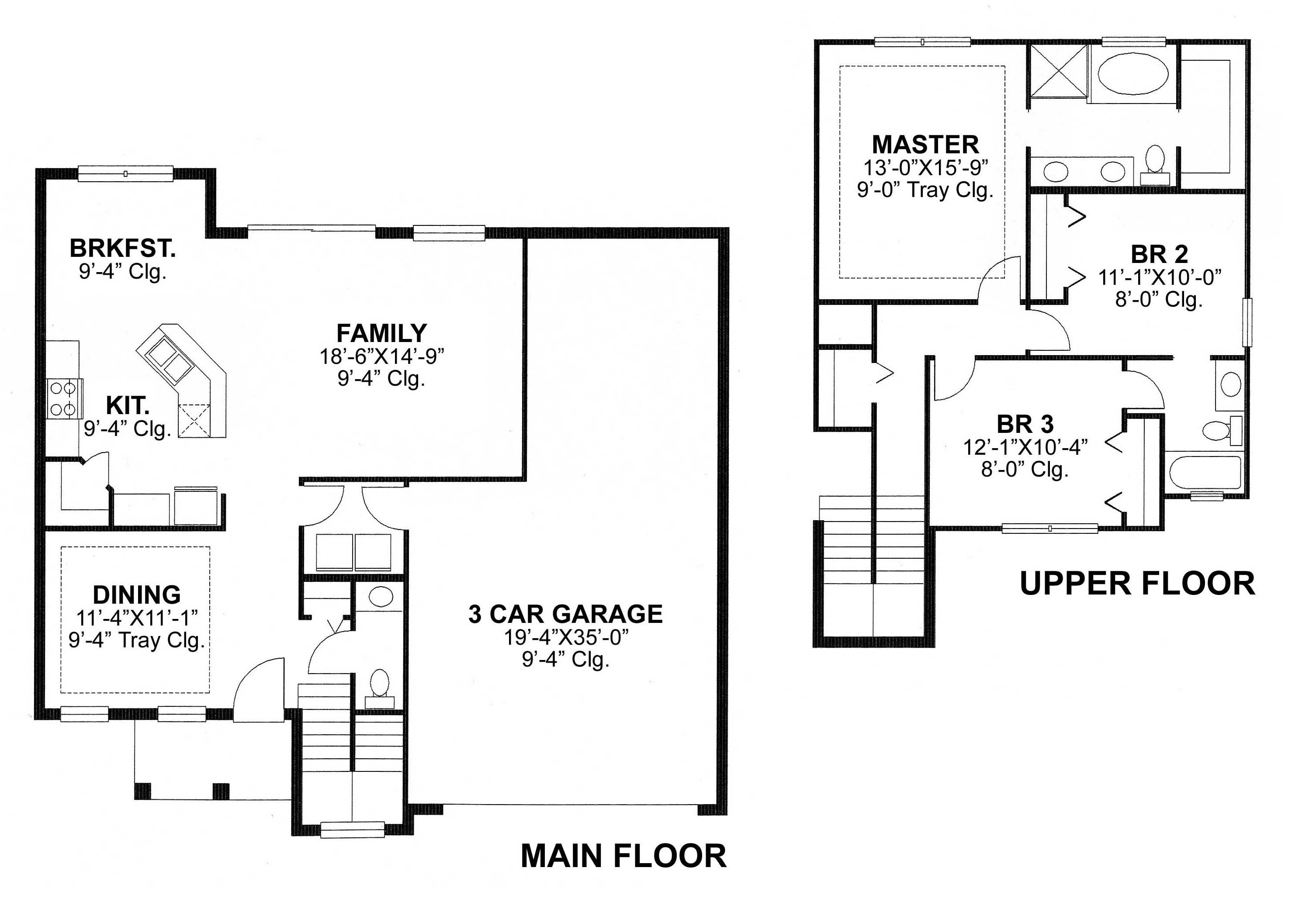 Floor Plan First Story of Mediterranean Plan #159-1065