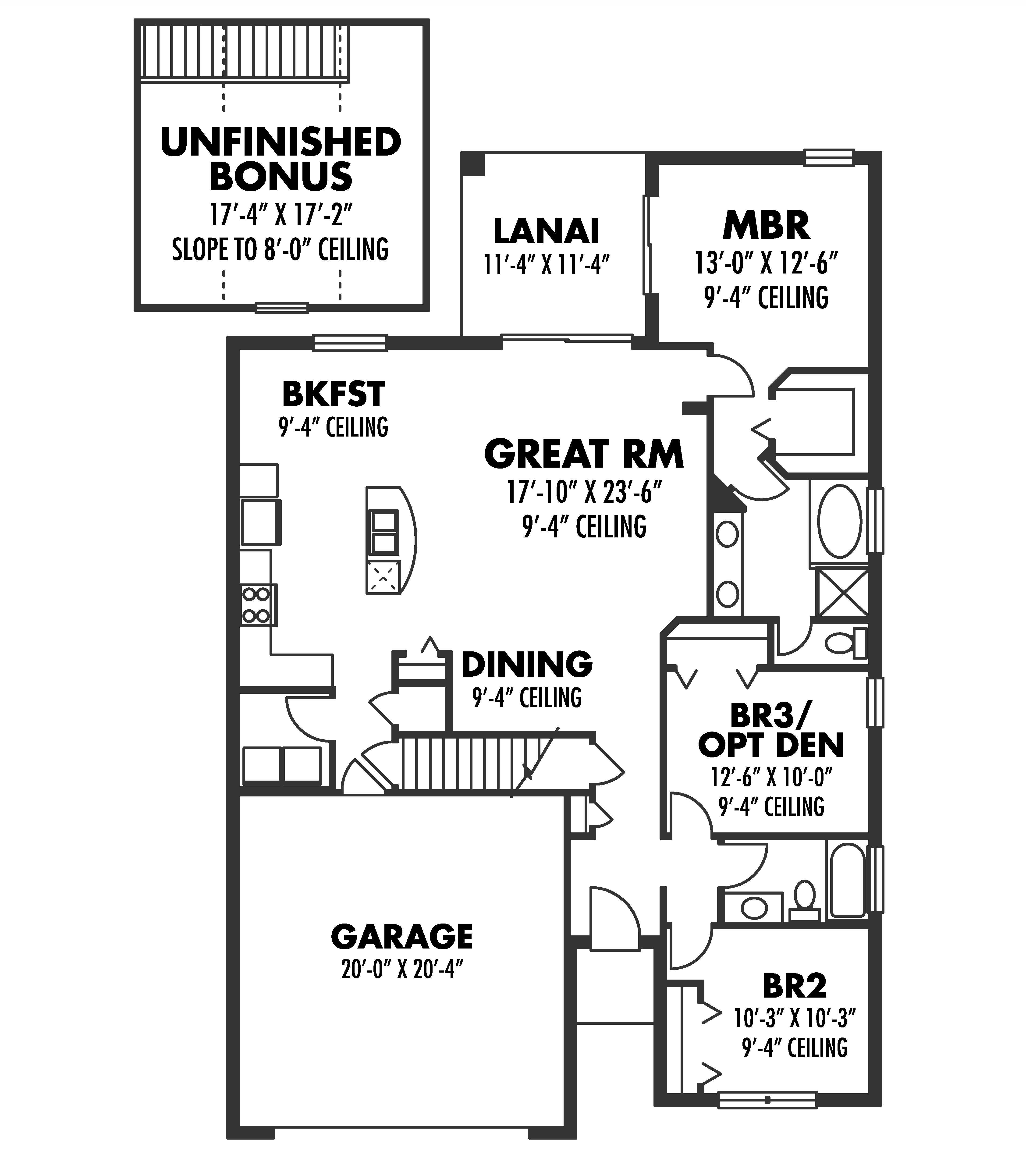Floor Plan First Story of Craftsman Plan #159-1066