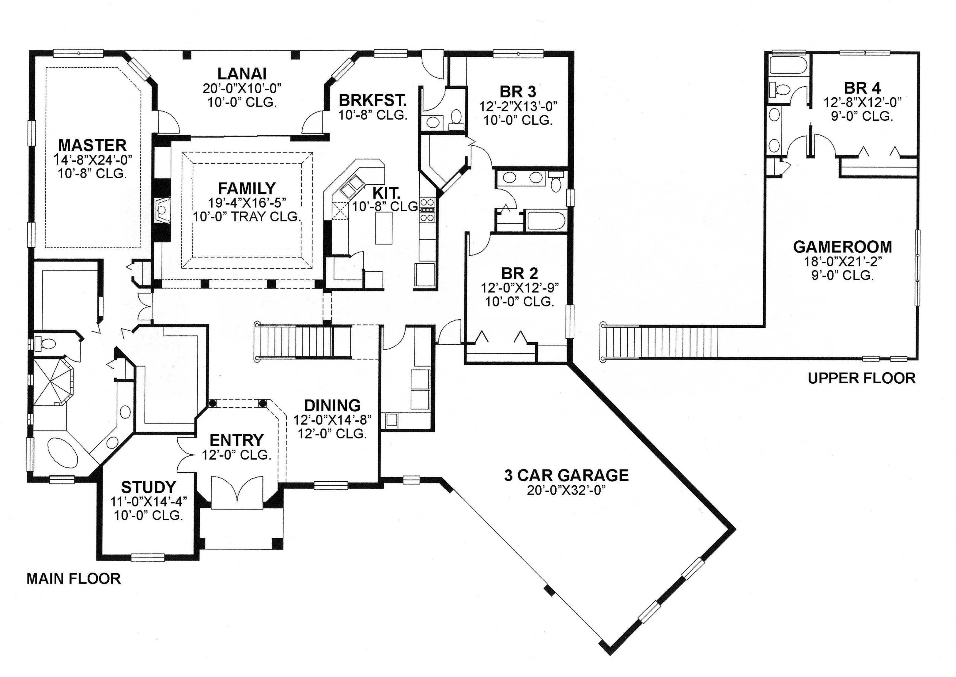 Floor Plan First Story of European Plan #159-1073