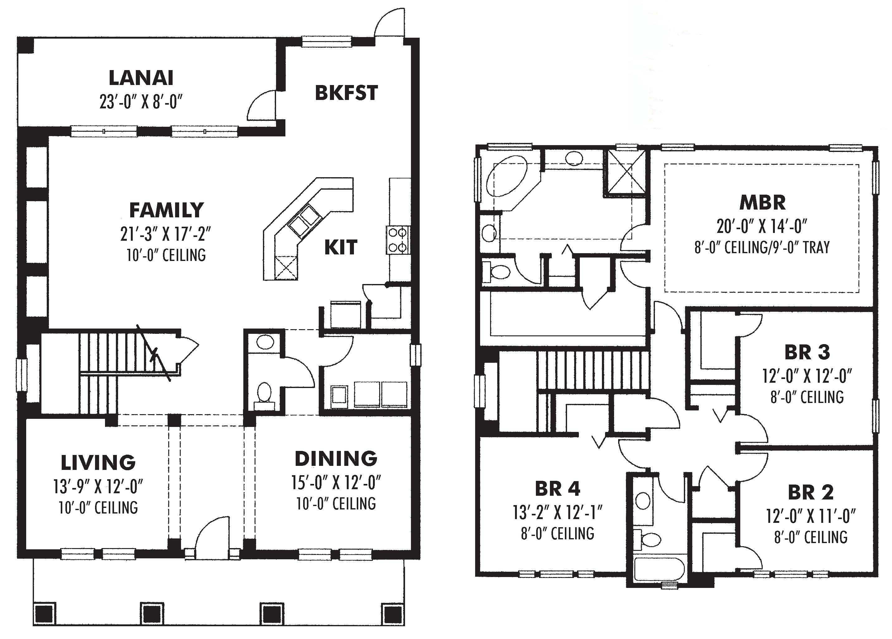Floor Plan First Story of Mediterranean Plan #159-1076