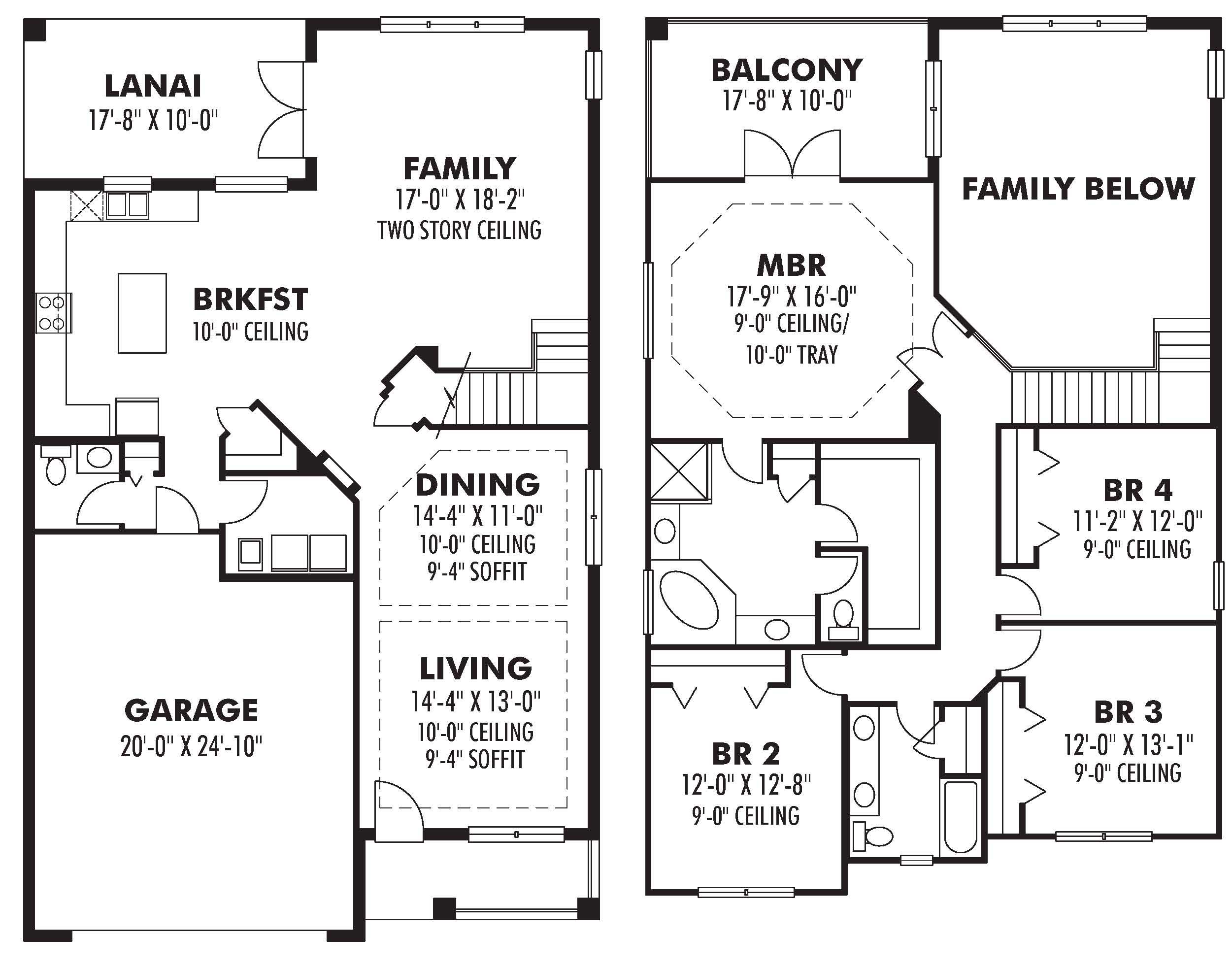 Floor Plan First Story of Mediterranean Plan #159-1079