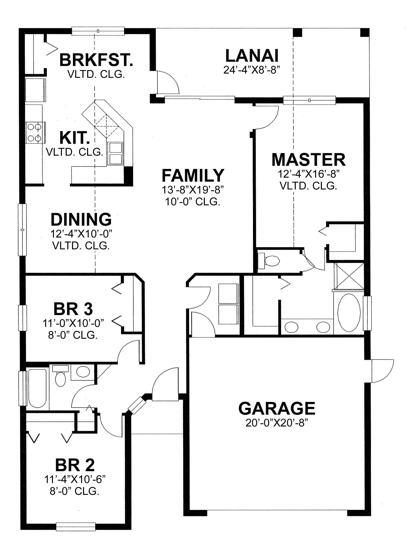 Floor Plan First Story of European Plan #159-1080