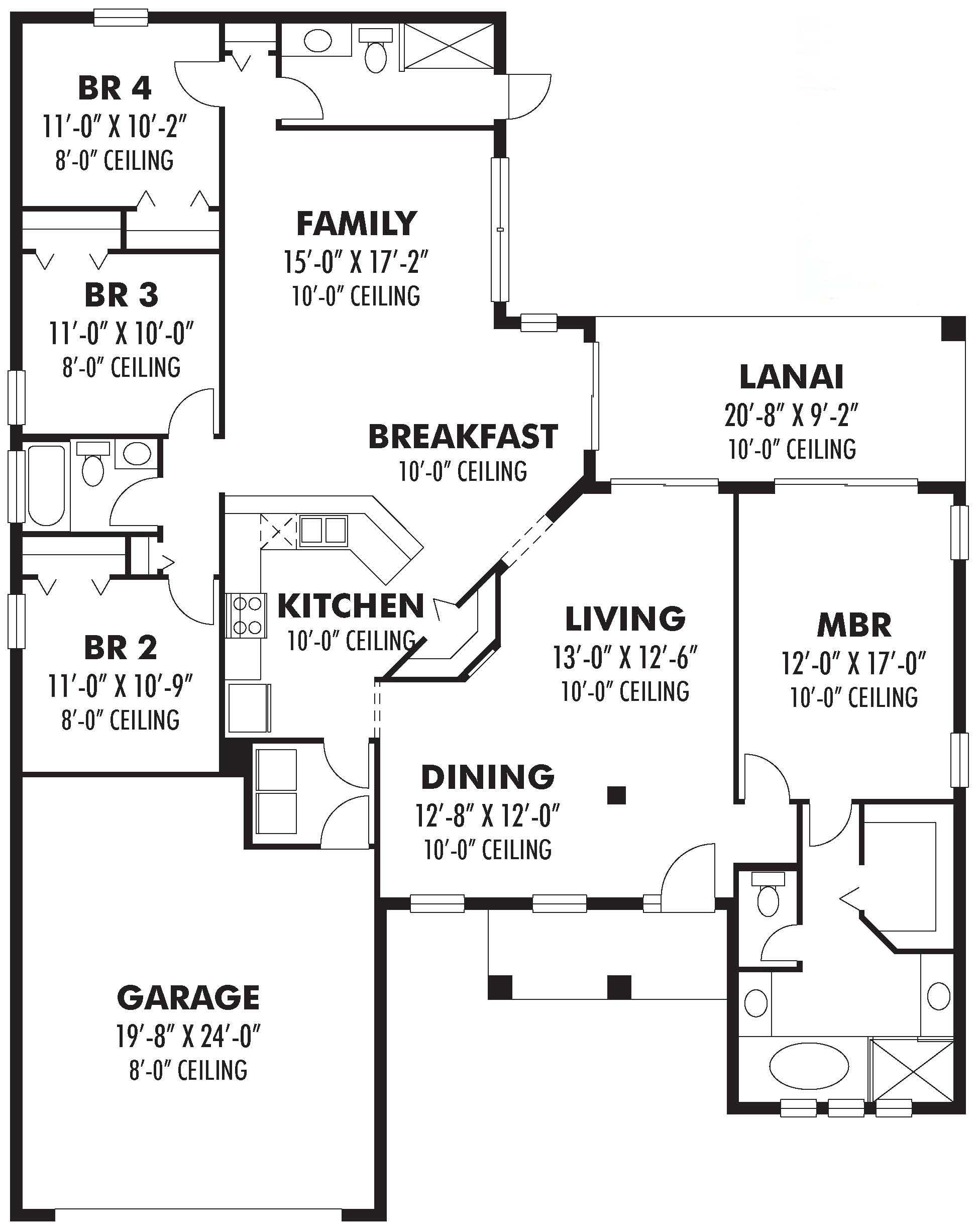 Floor Plan First Story of Mediterranean Plan #159-1081