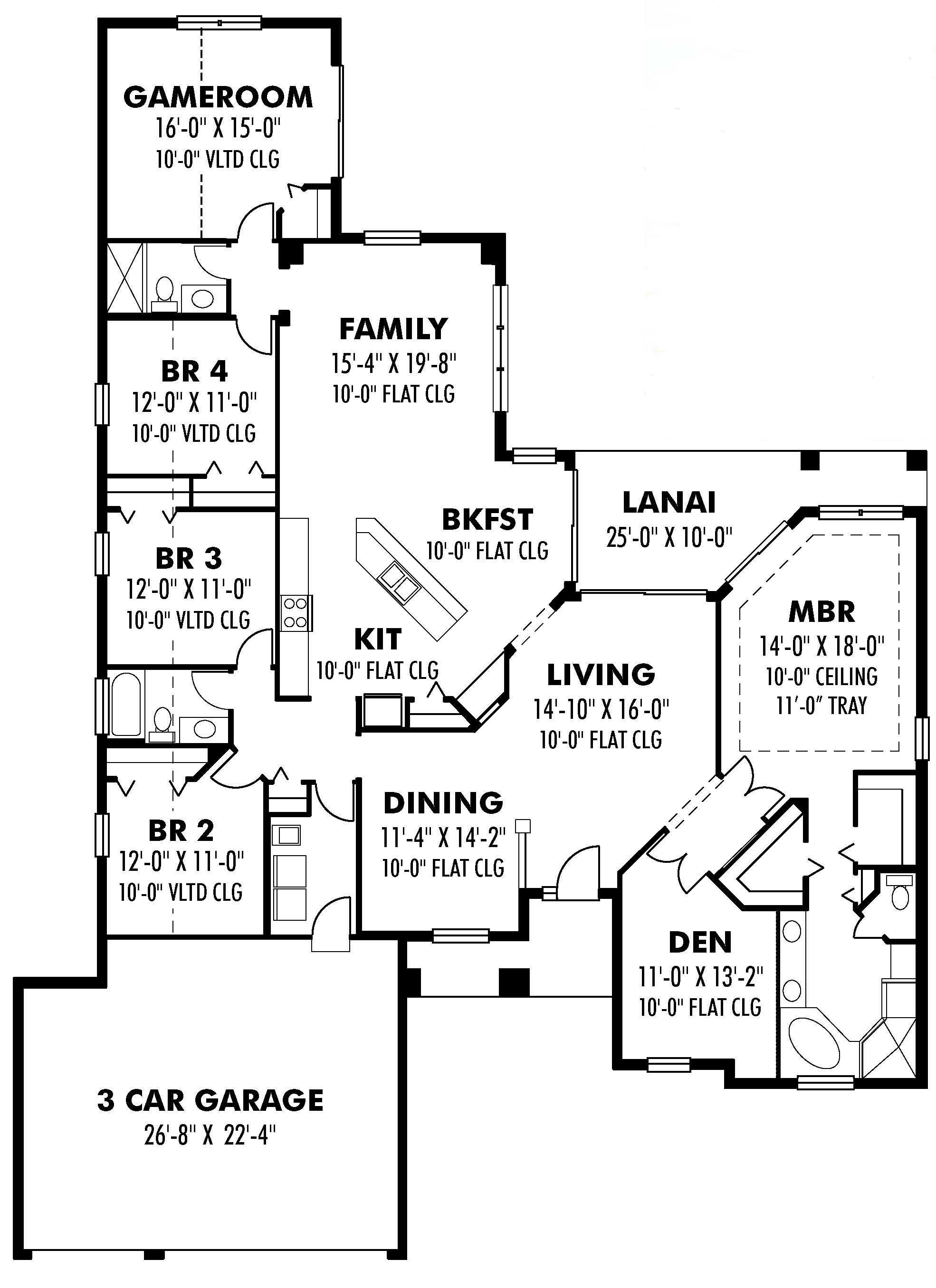 Floor Plan First Story of European Plan #159-1082