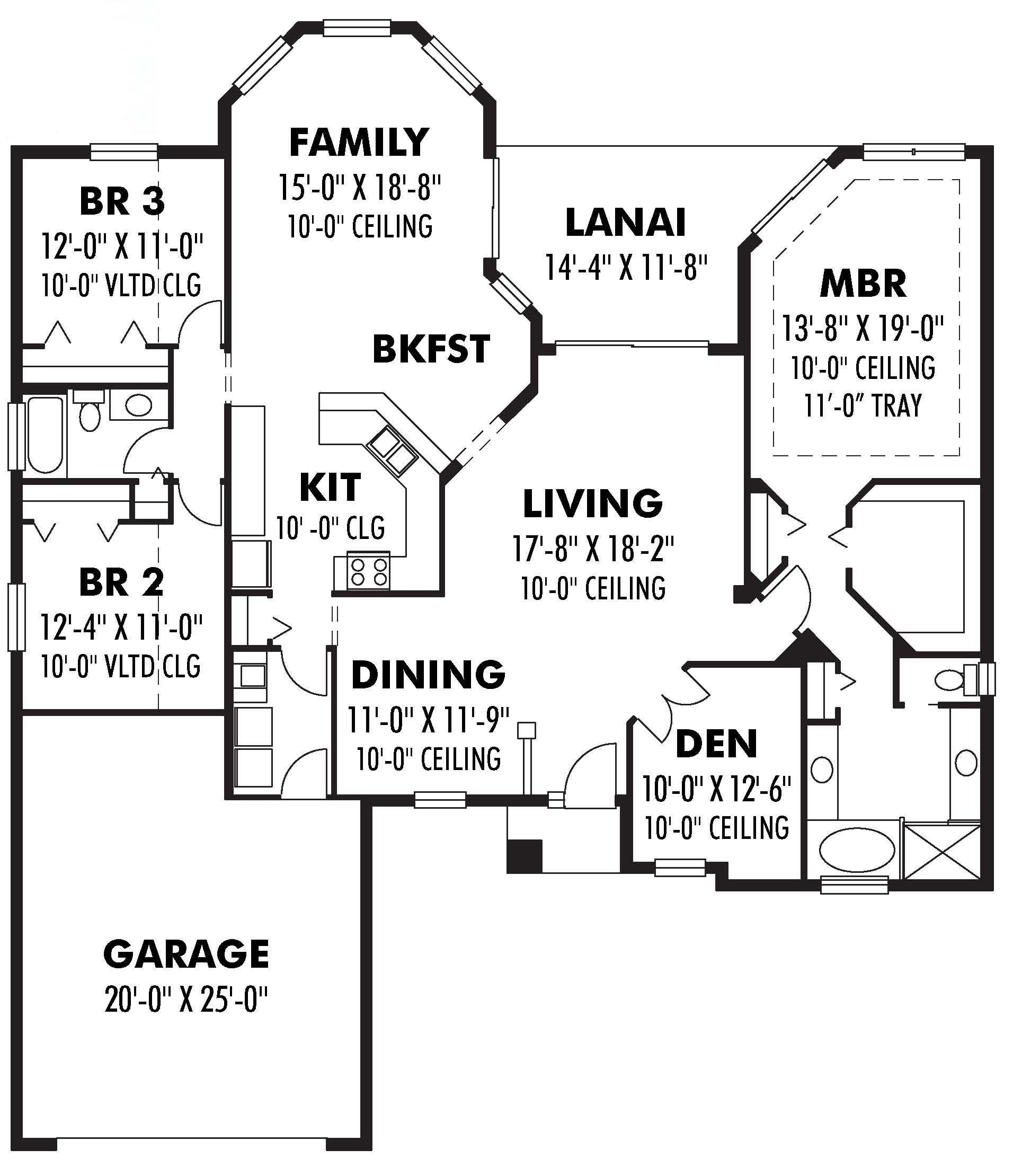 Floor Plan First Story of Country Plan #159-1083