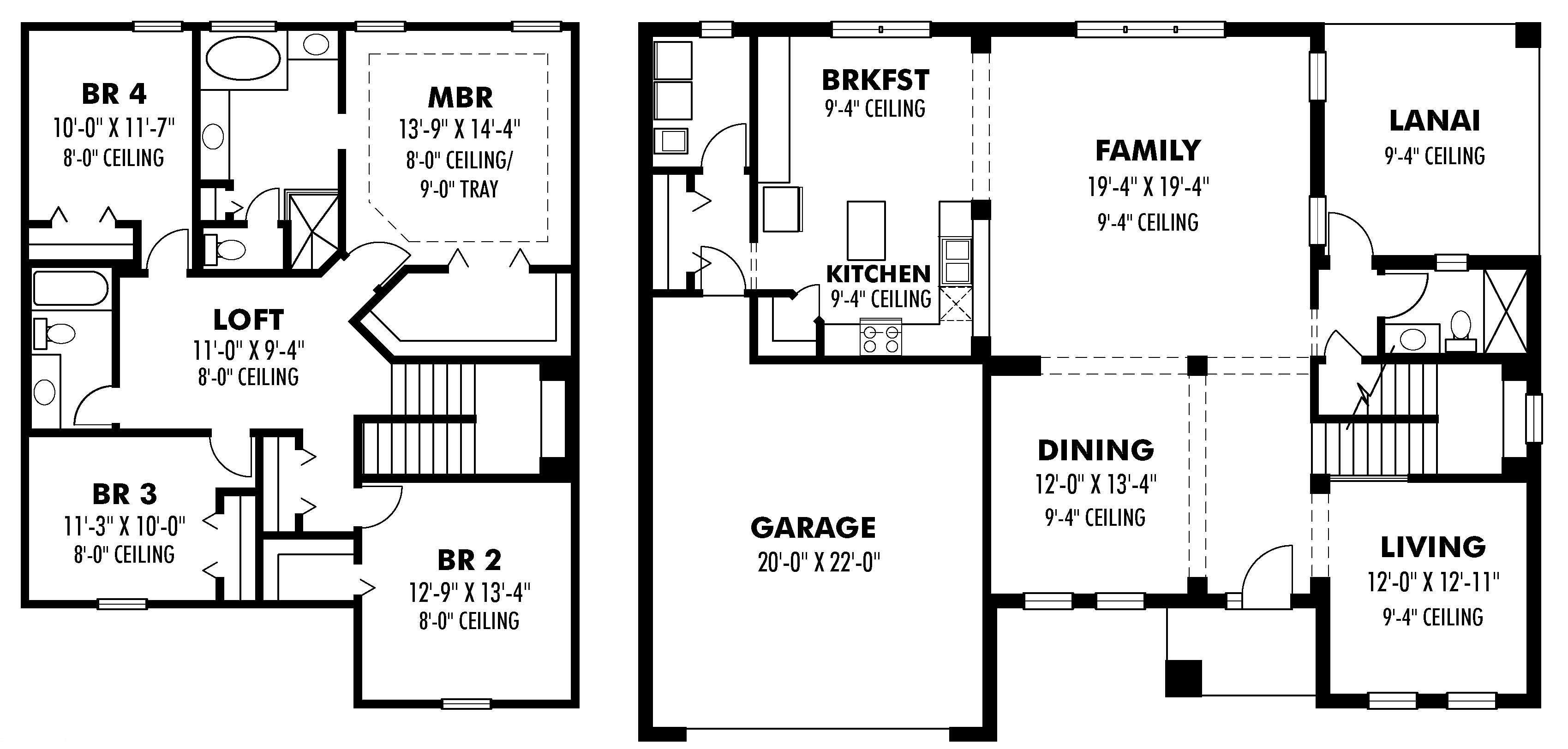 Floor Plan First Story of European Plan #159-1087