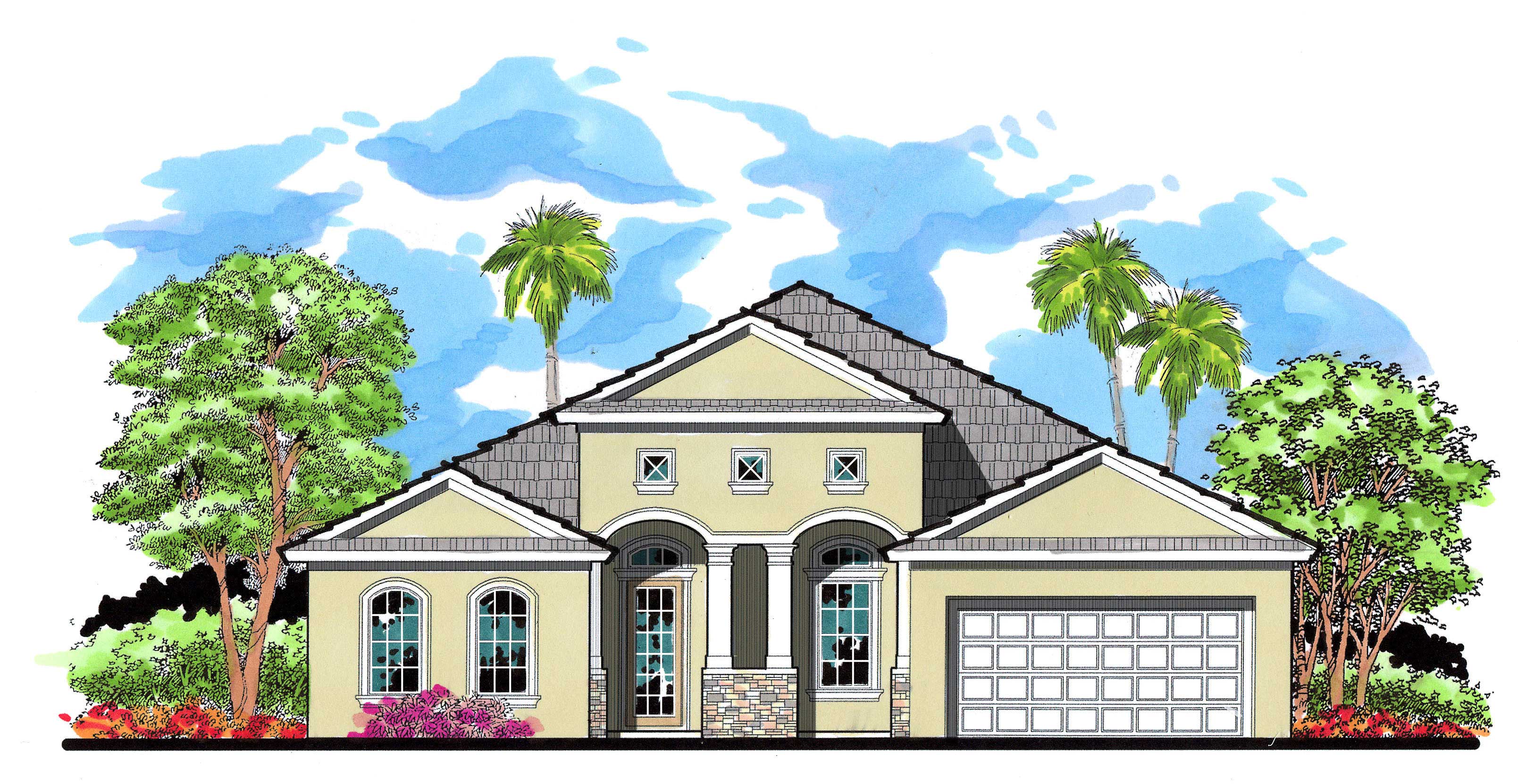This is an artist's rendering for these European House Plans.