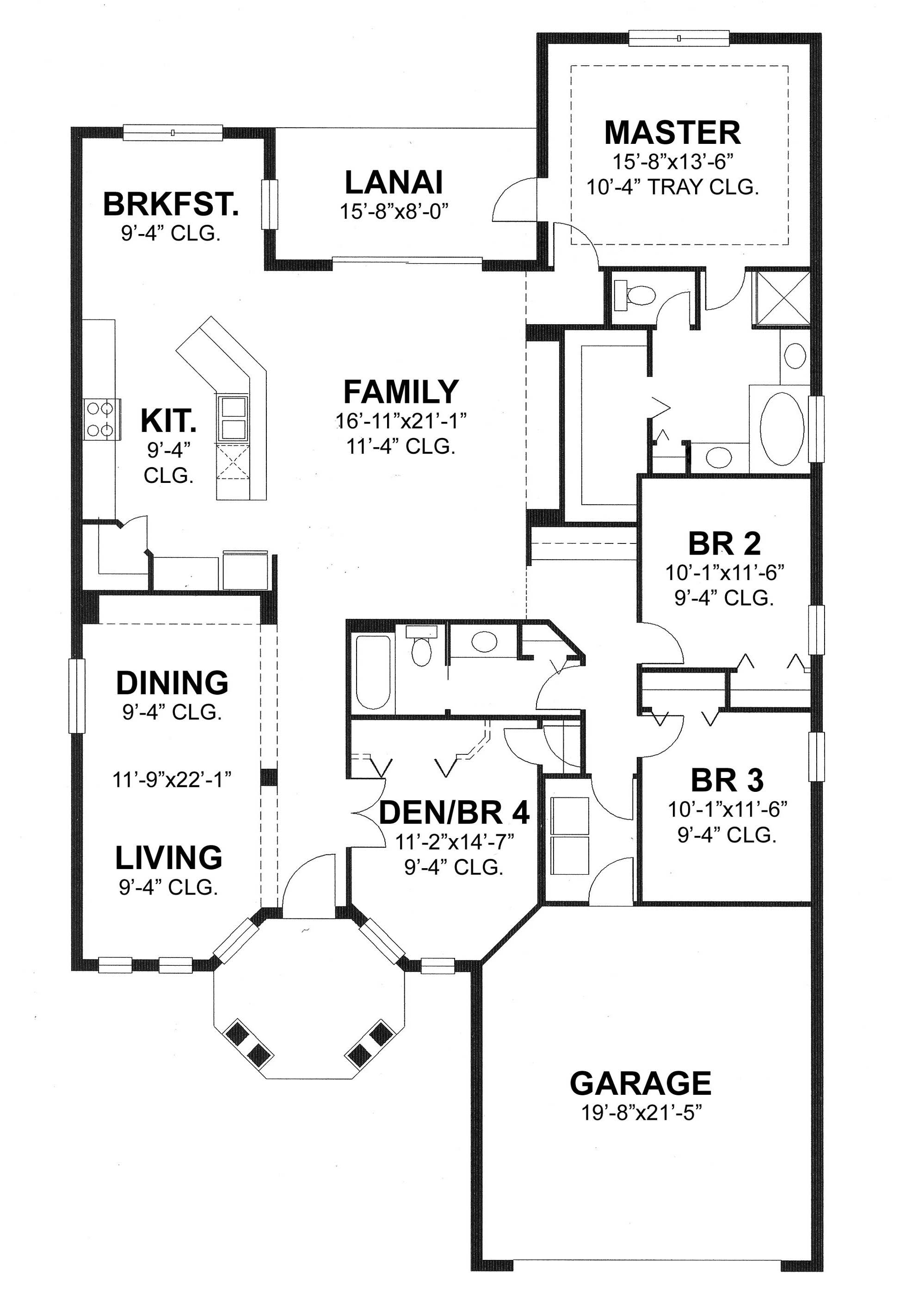 Floor Plan First Story of Mediterranean Plan #159-1093