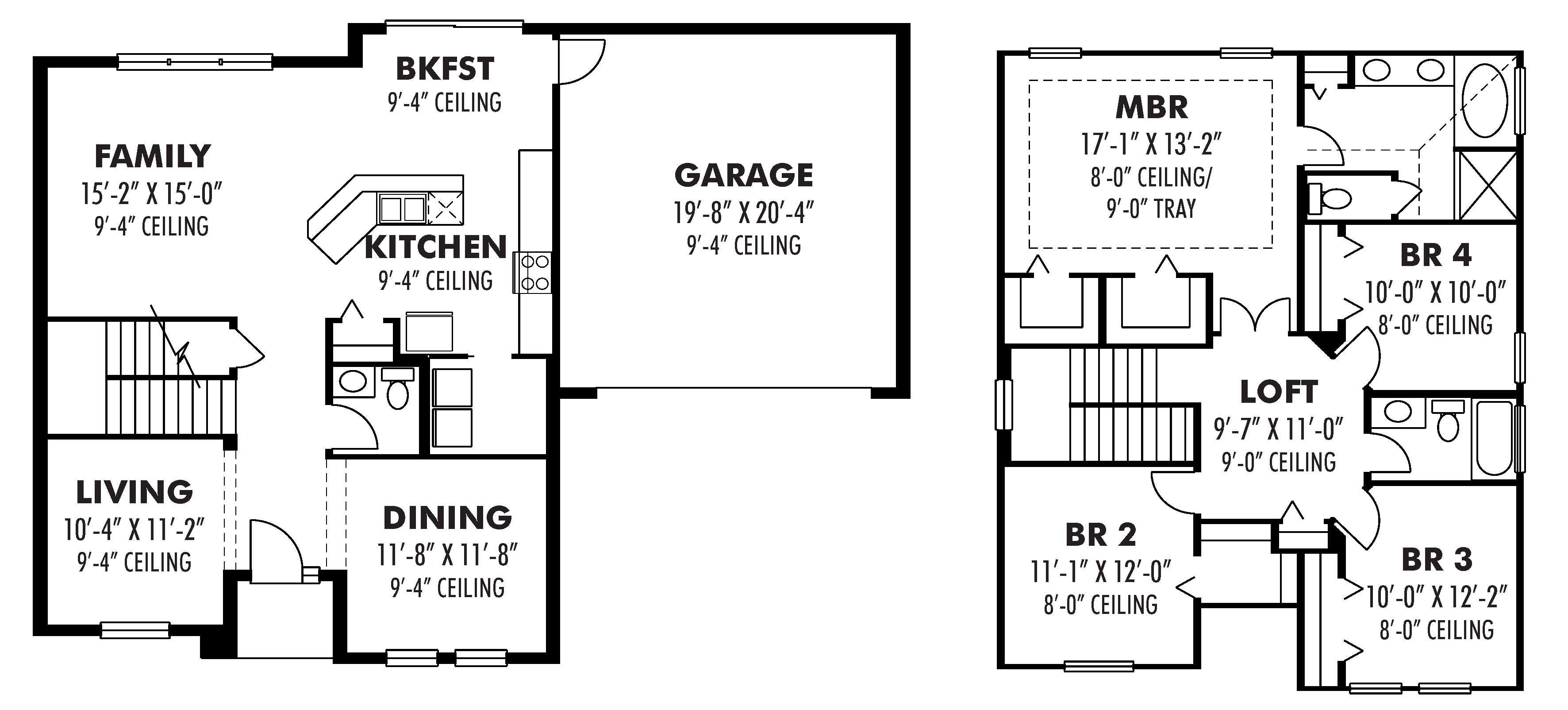 Floor Plan First Story of European Plan #159-1103