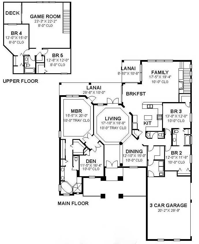 Floor Plan First Story of European Plan #159-1104
