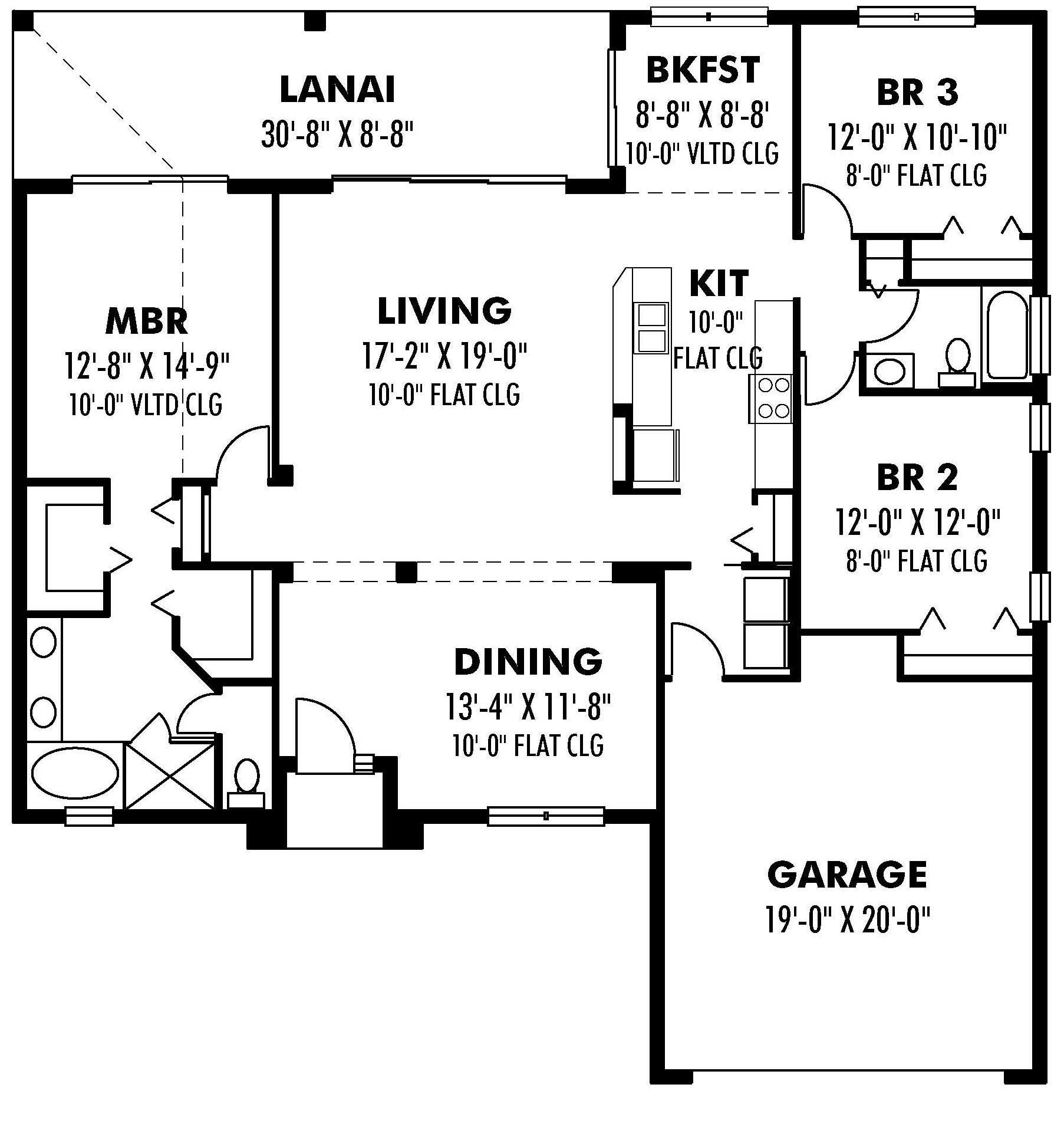 Floor Plan First Story of European Plan #159-1106