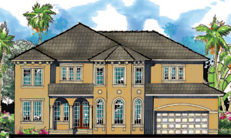 Home Plan Front Elevation of this 5-Bedroom,3517 Sq Ft Plan -159-1110