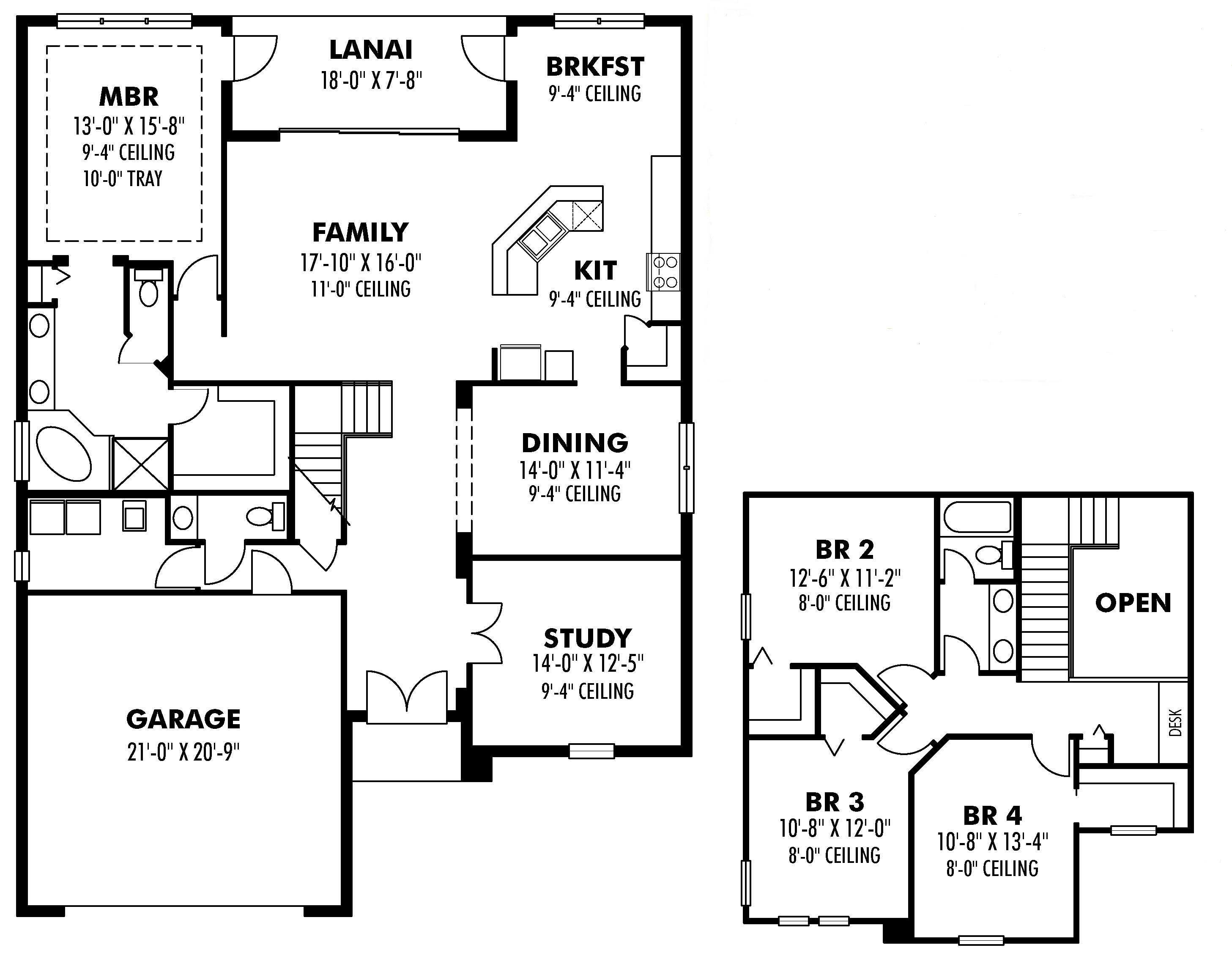 Floor Plan First Story of Mediterranean Plan #159-1113